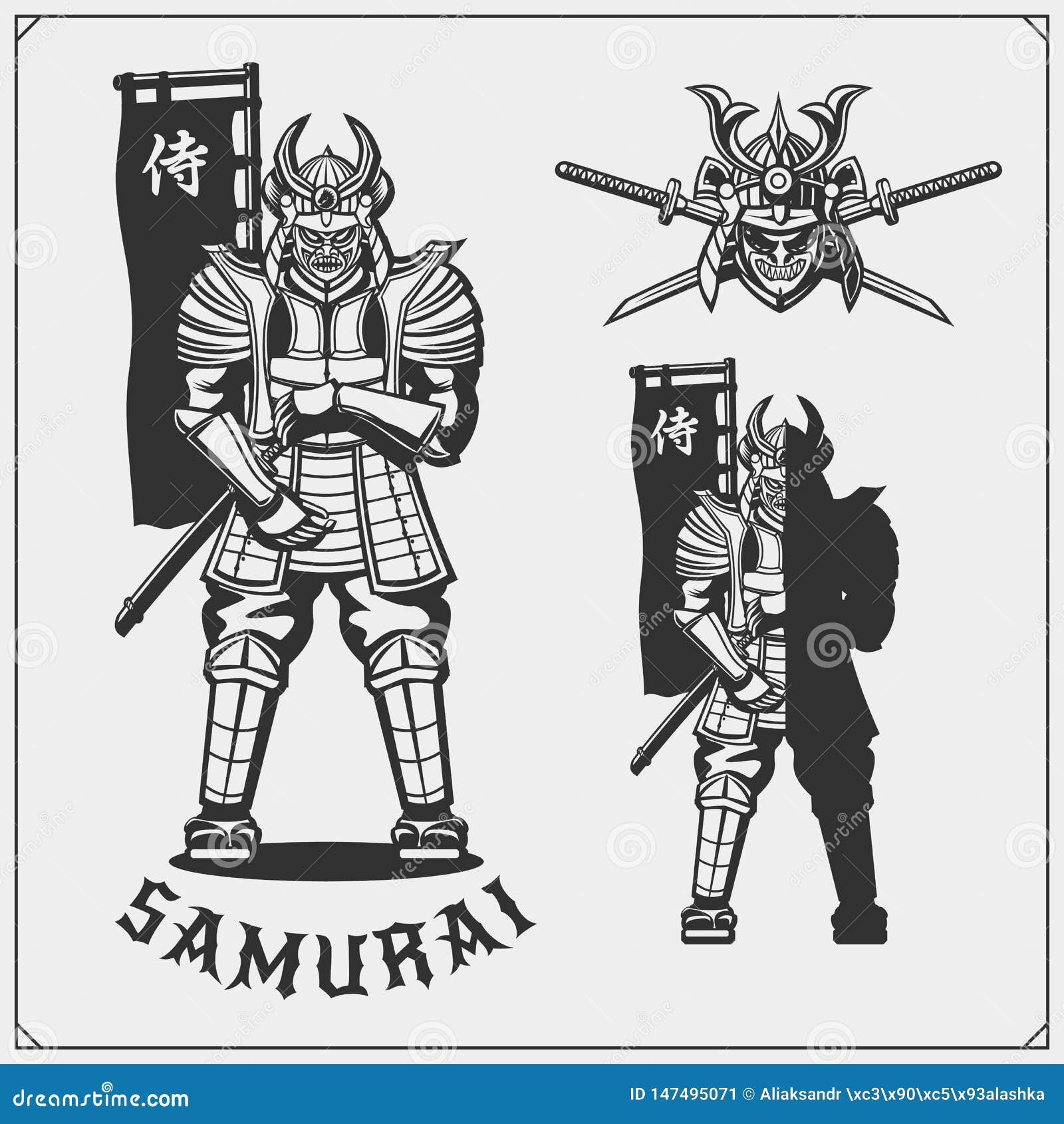 El Bushido samurai i t-shirt Ninja japón Warrior Sword seppuka dakana Armor Helmet