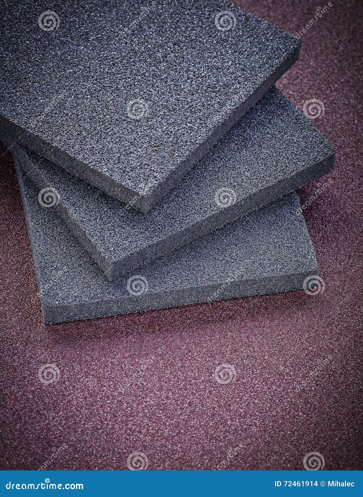 Set of Sanding Sponges on Polishing Sheet Abrasive Tools Stock Photo
