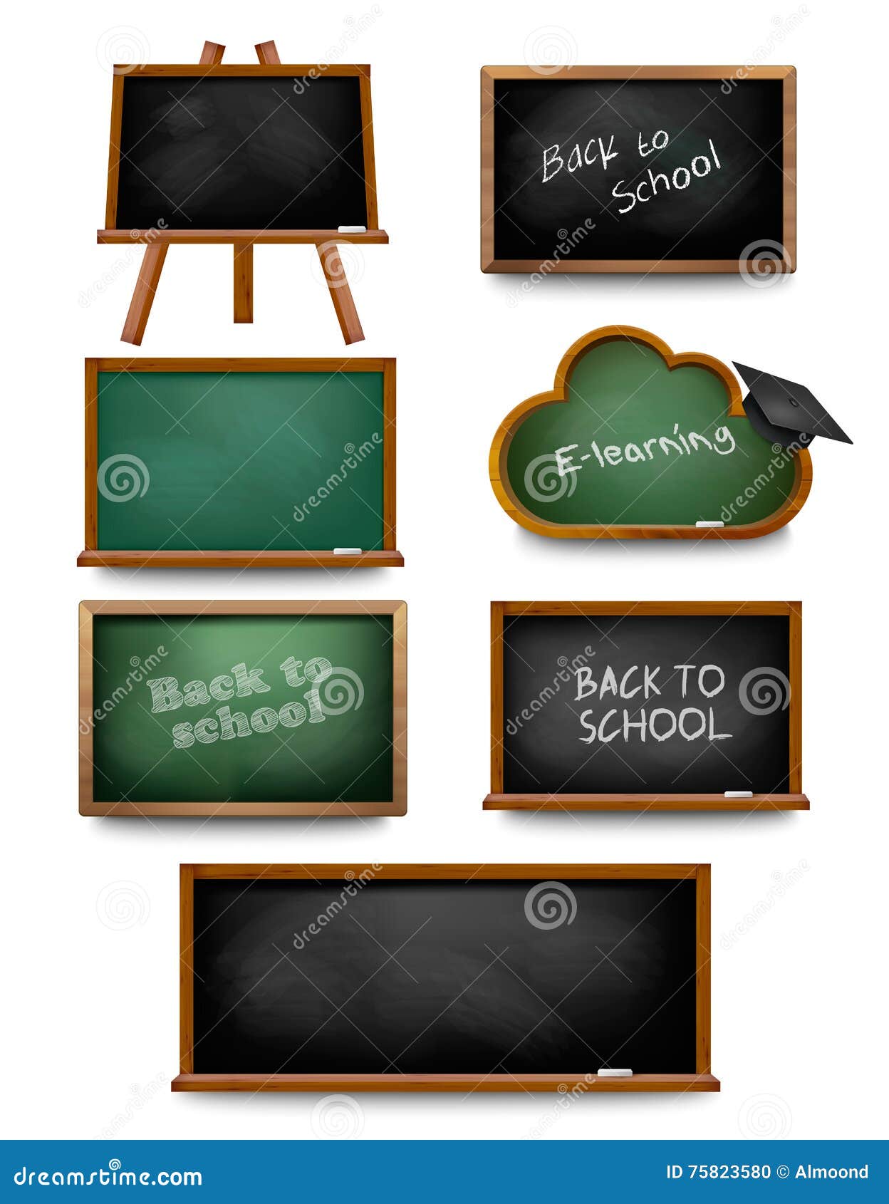 Set of School Board Blackboards. Back To School Stock Vector