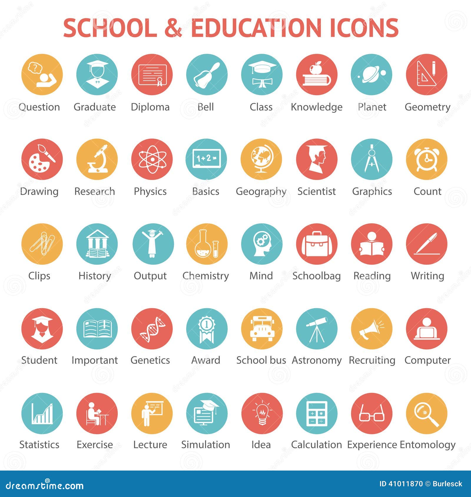 set of school and education icons