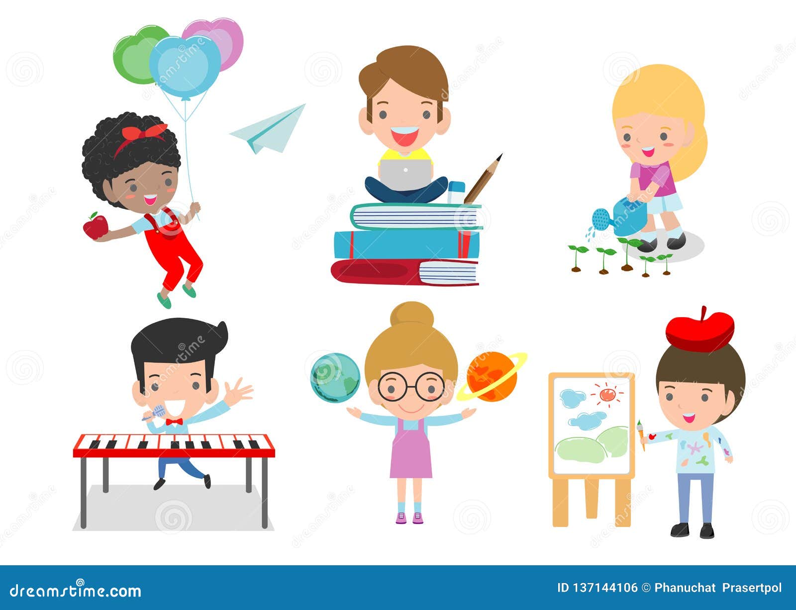 Set of School Kids in Education Concept,happy Cartoon Kids in Classroom, children Playing and Lifestyle, Child Go To School Stock Vector -  Illustration of character, classroom: 137144106