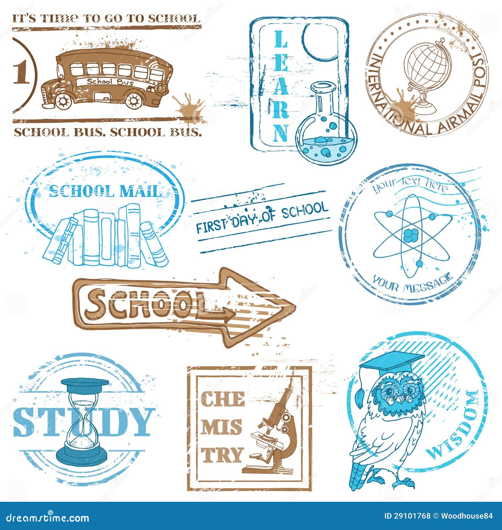 School Stamps Vector Illustration 10019354