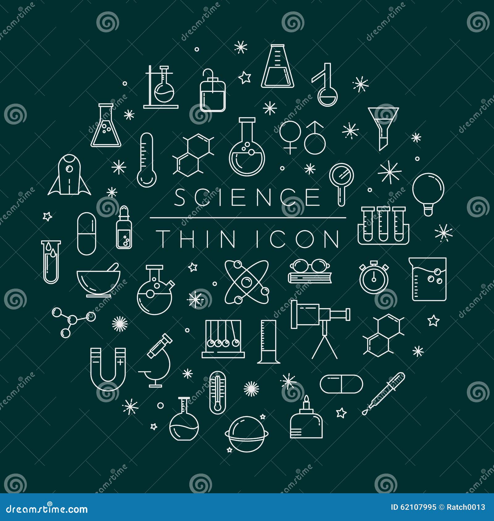 set of science icons