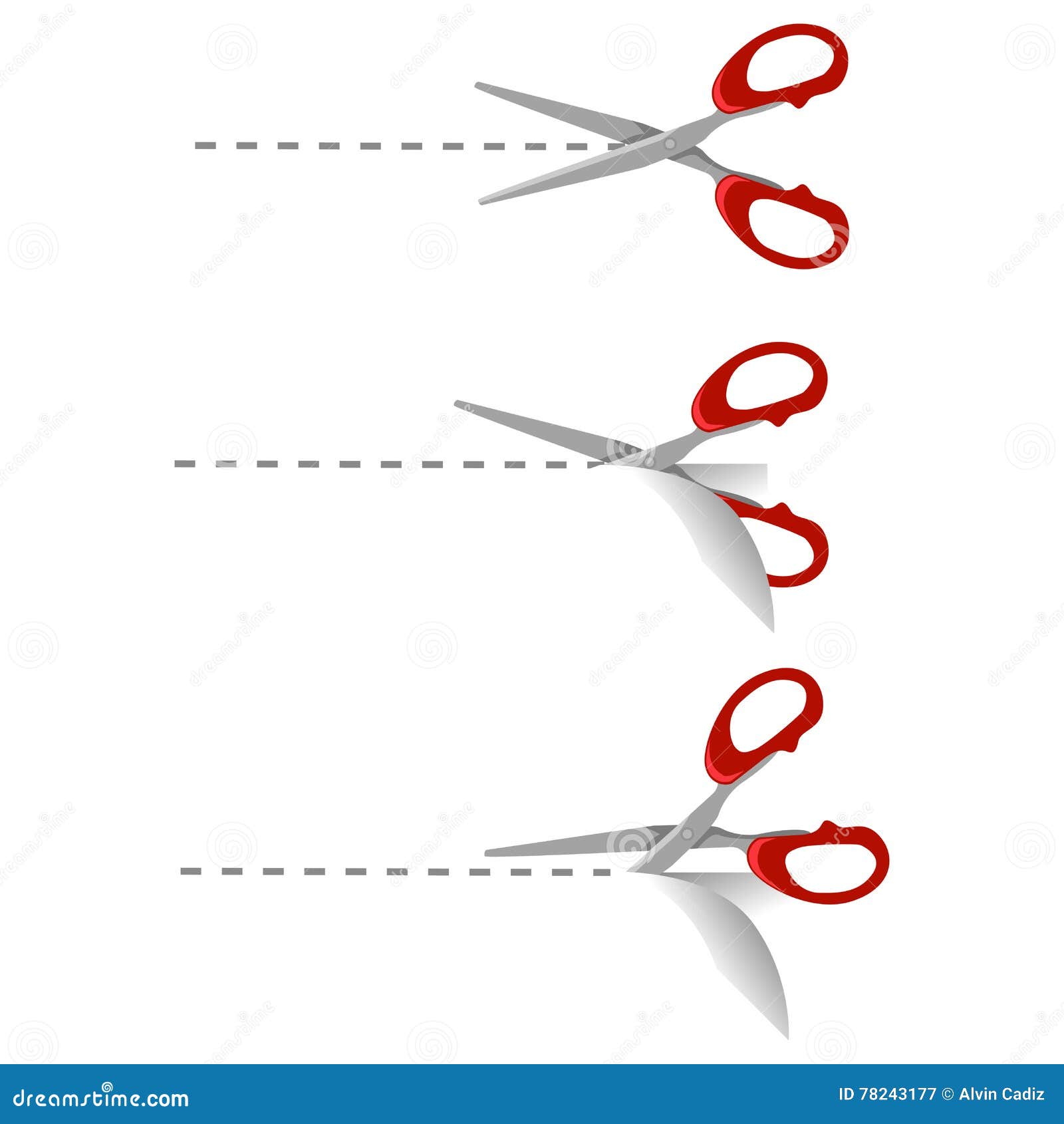 Set of Scissors Cutting Dotted Lines Stock Vector Illustration of proper, separation 78243177