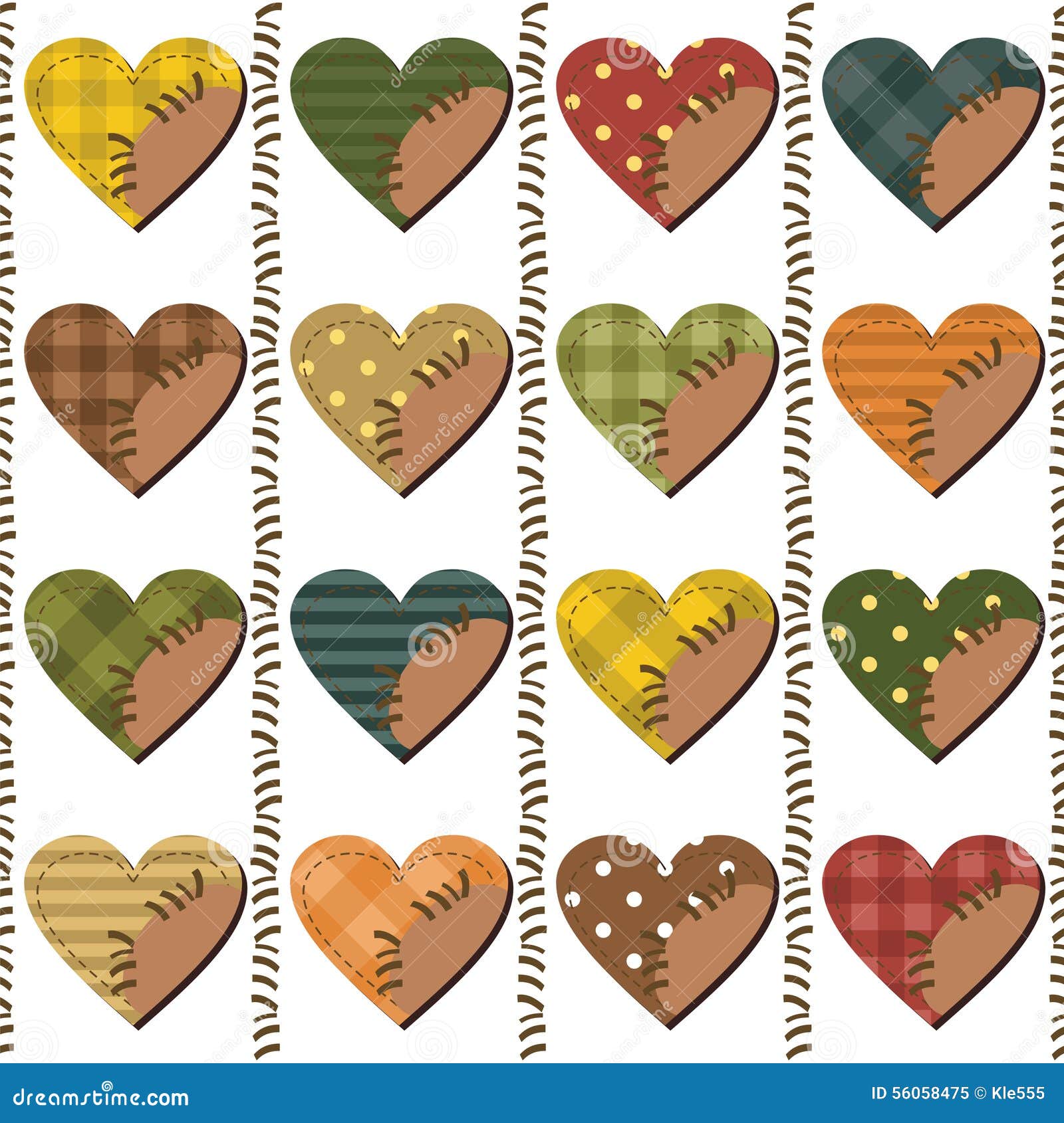 Set with scrapbook hearts stock illustration. Illustration of creation