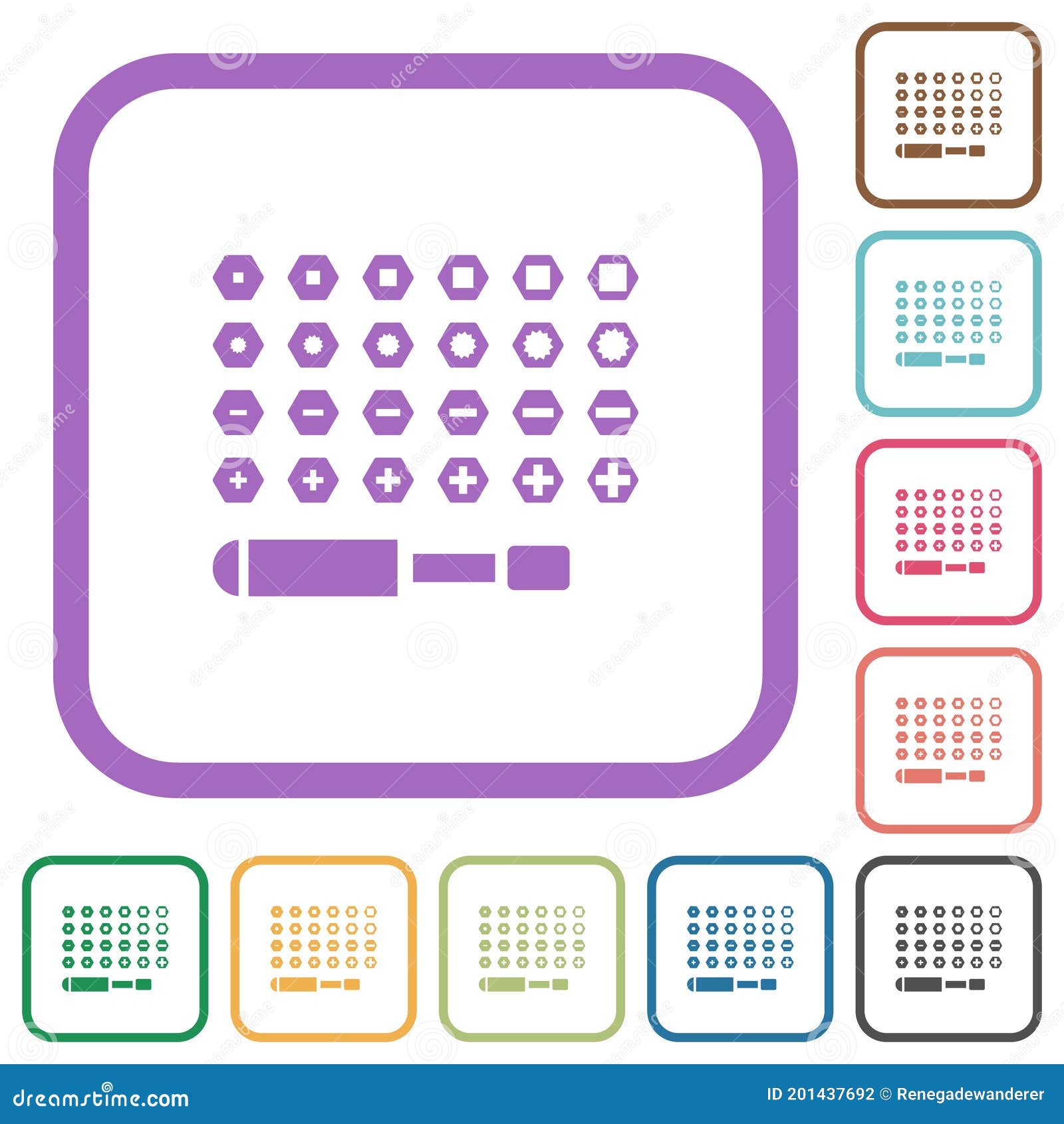 set of screwdriver bits simple icons