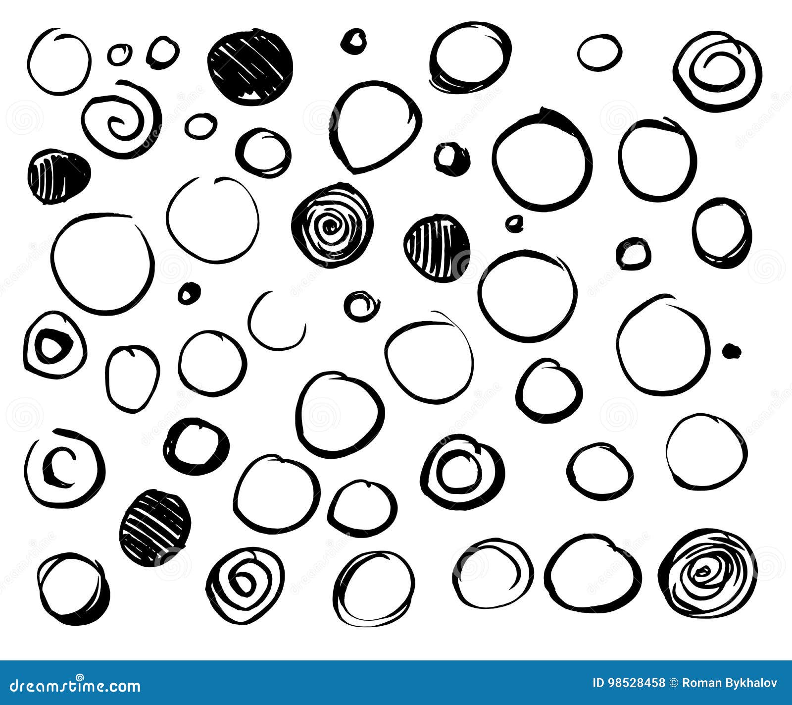 Set scribble circles stock vector. Illustration of graphic - 98528458