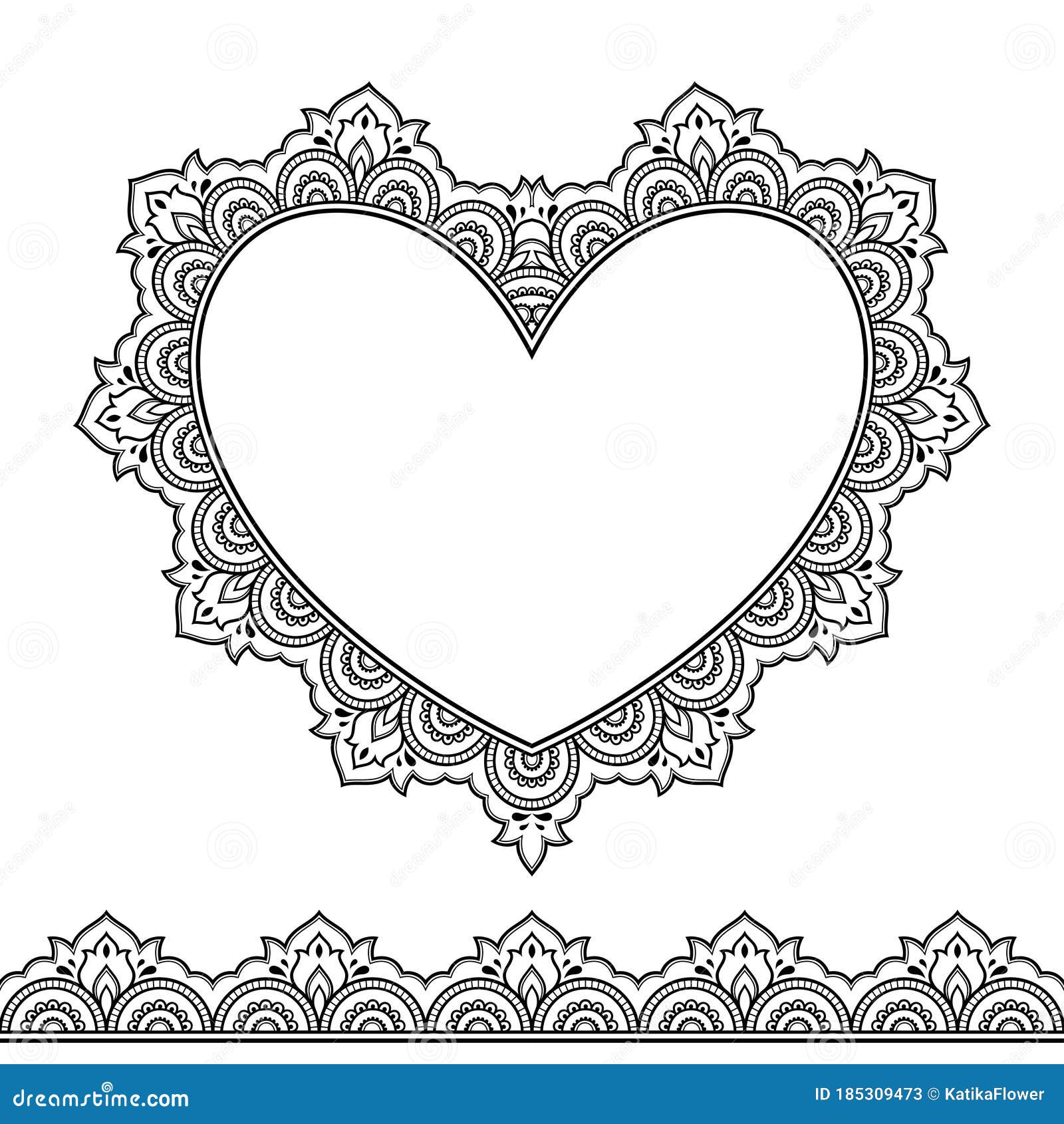 Set Of Seamless Borders And Heart For Design Application Of Henna Mehndi And Tattoo Decorative Pattern In Ethnic Oriental Style Stock Vector Illustration Of Henna Floral Set Of Seamless Borders And Heart For Design Application Of Henna Mehndi And Tattoo Decorative Pattern In Ethnic Oriental Style Stock Vector Illustration Of Henna Floral