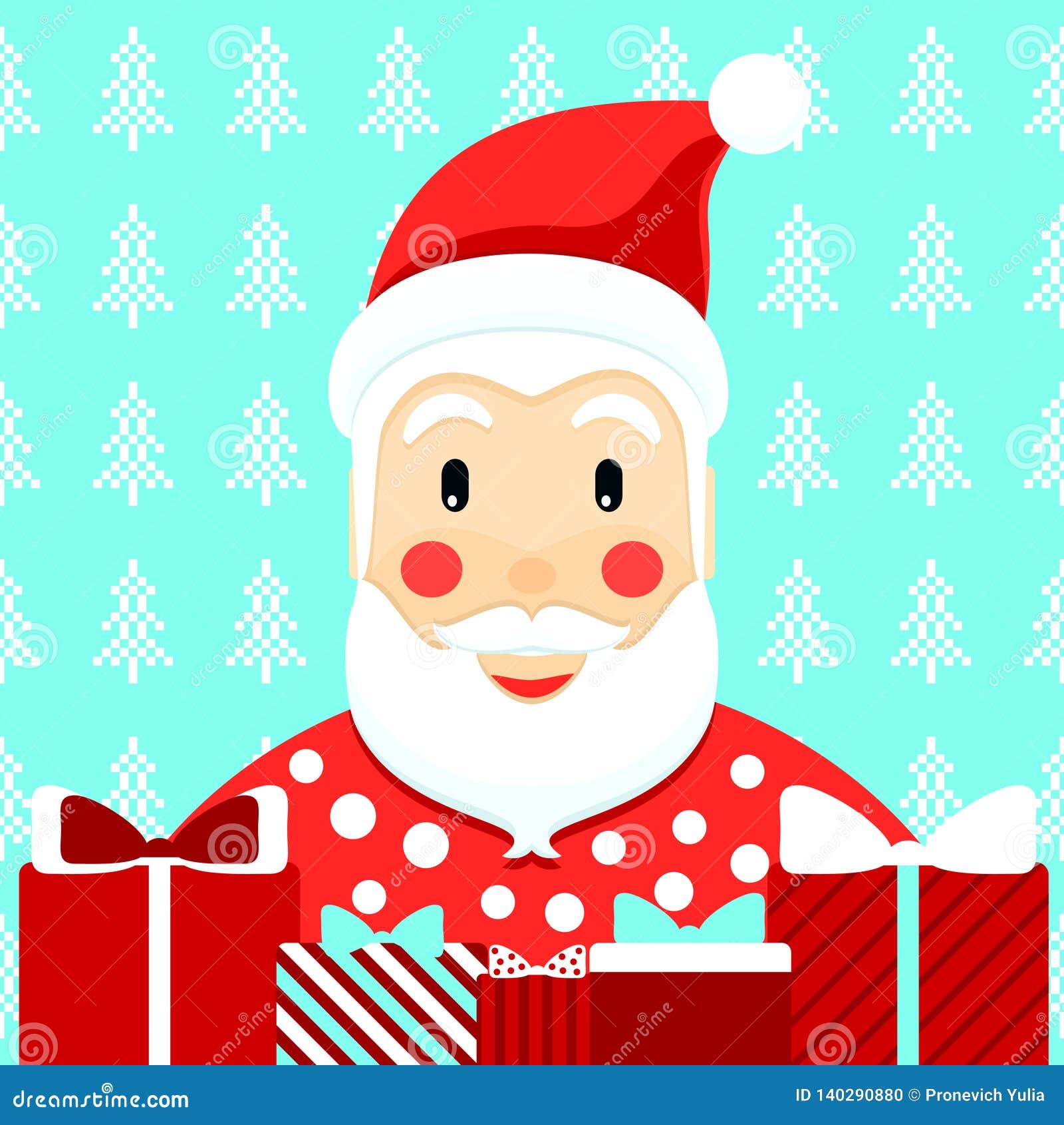 Santa Klaus with Presents. Vector. Stock Illustration - Illustration of ...