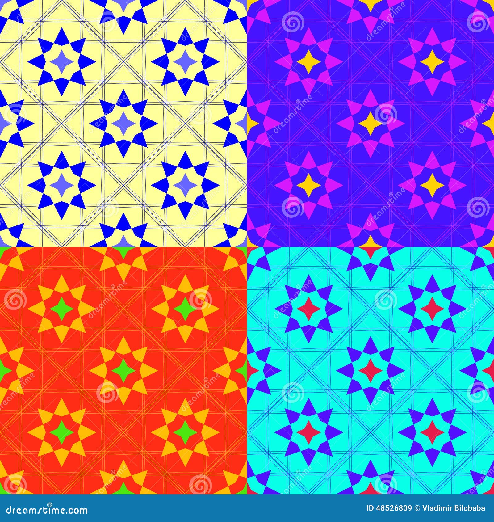 Set of seamless patterns stock image. Image of bright 48526809