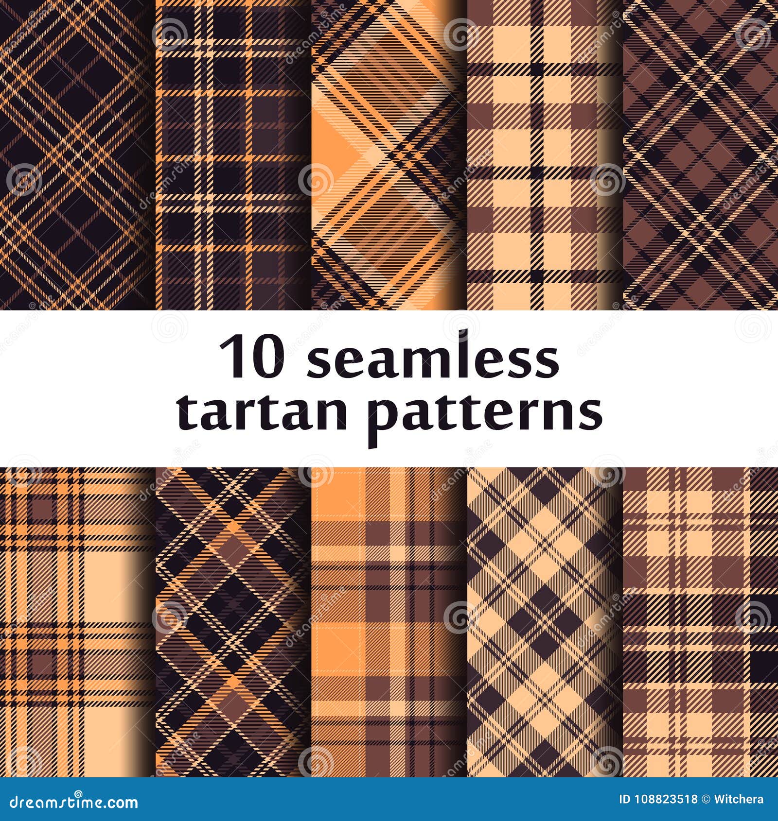 set of seamless tartan patterns