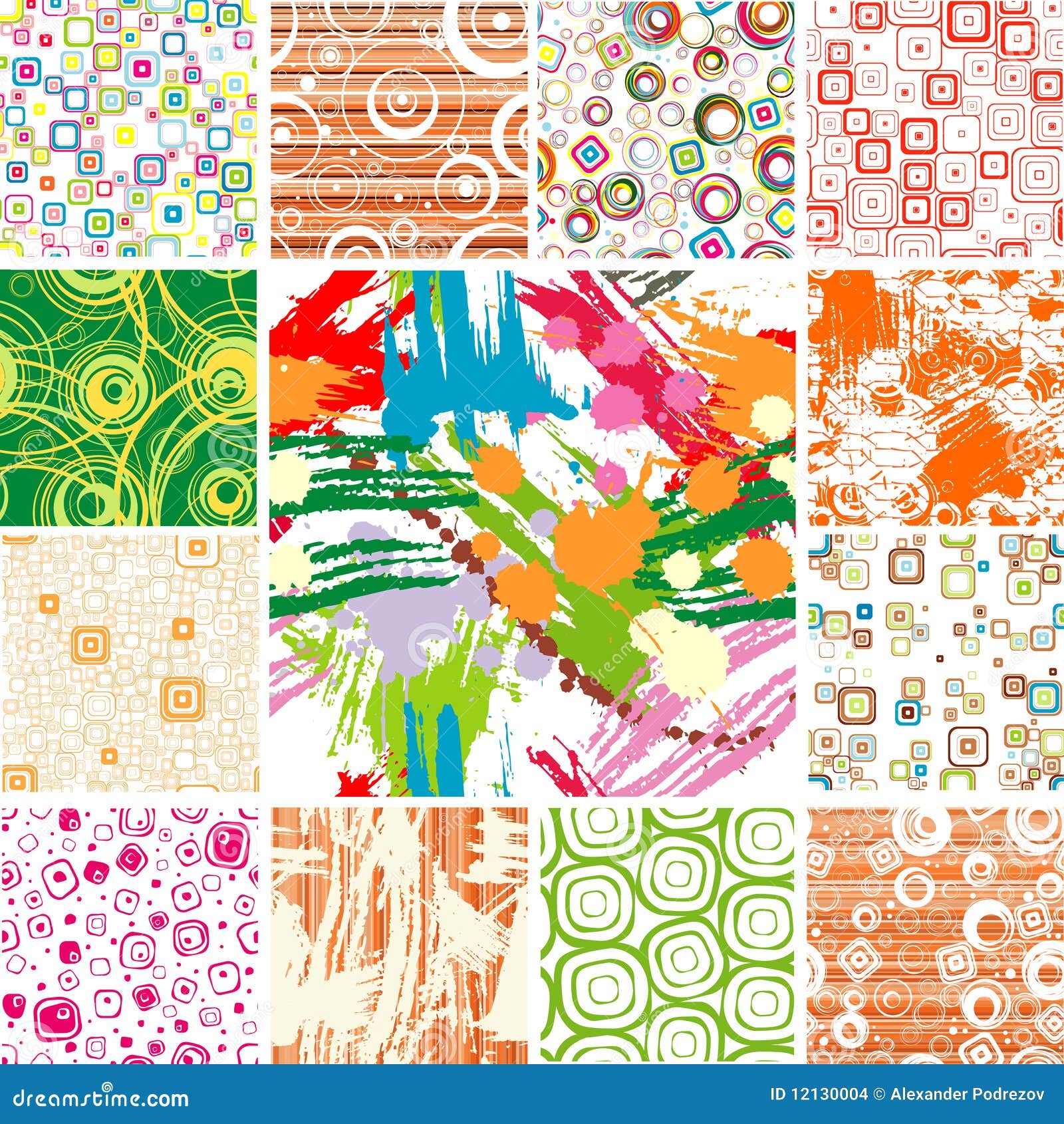 Set SEAMLESS wallpapers. stock vector. Illustration of blue 12130004