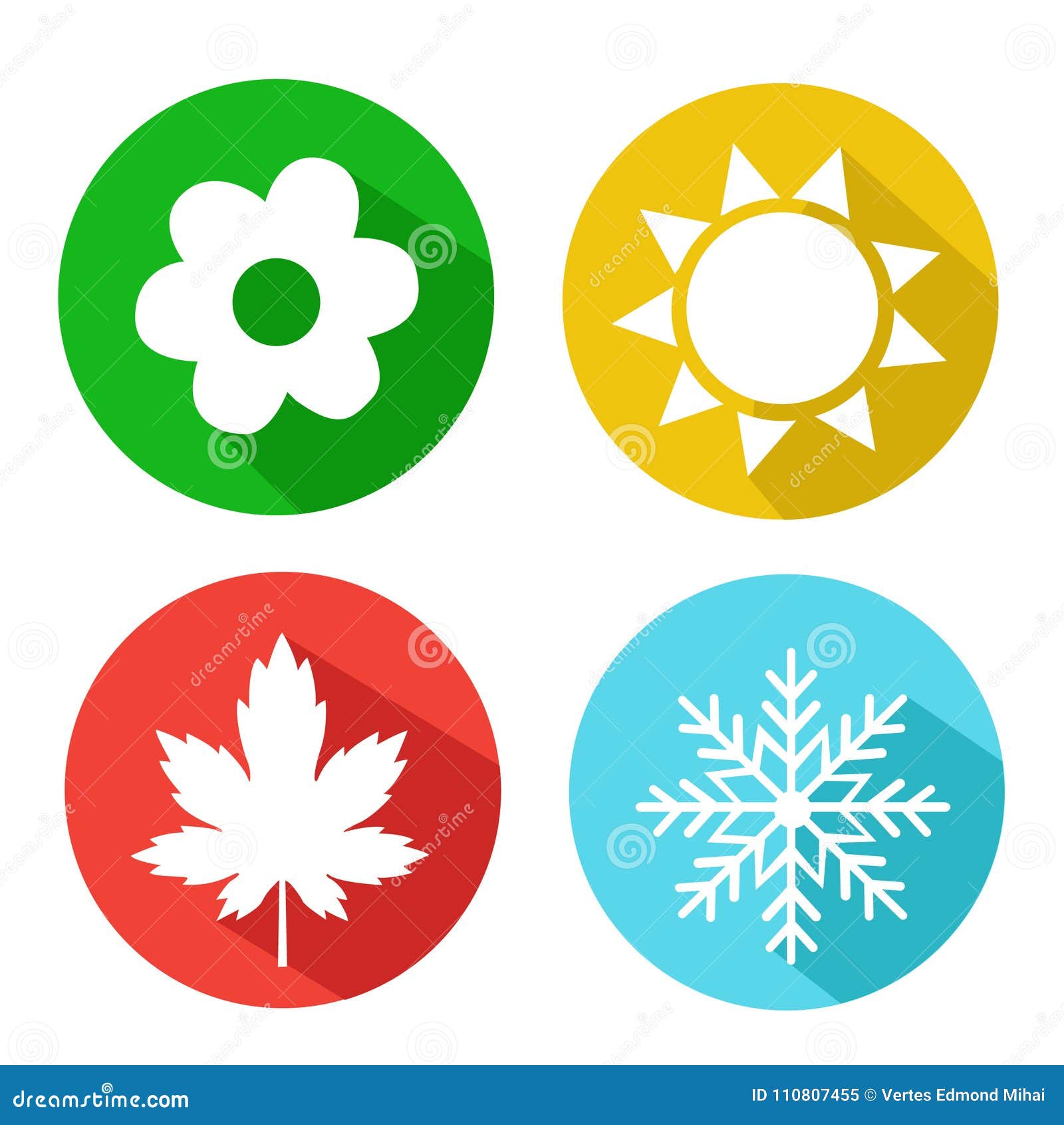 Set of Seasons Icons. Winter, Spring, Summer, Autumn Stock Vector Illustration of calendar