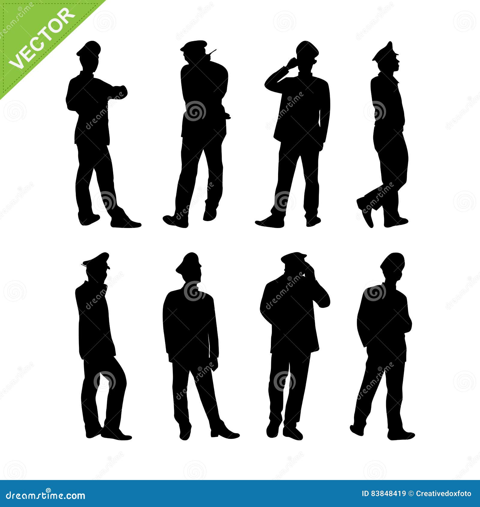 Security Guard Silhouette Vector Stock Vector Illustration of concept