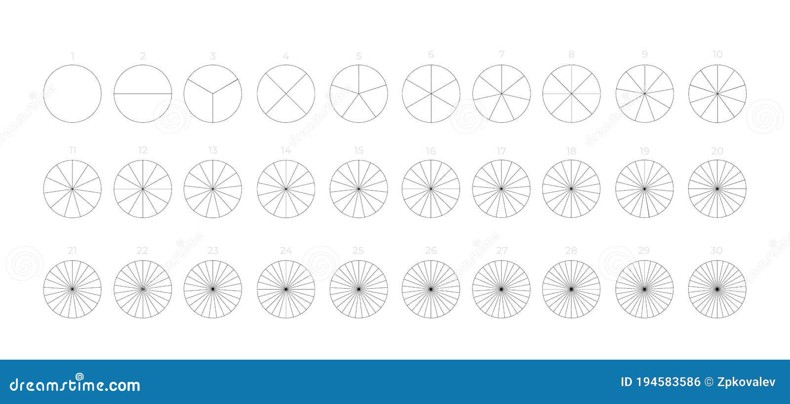 Set Of Segmented Circles Various Number 0 30 Of Sectors Divide The Circle On Equal Parts Thin Black Line Outline Graphics Stock Vector Illustration Of Design Segmented Set Of Segmented Circles Various Number 0 30 Of Sectors Divide The Circle On Equal Parts Thin Black Line Outline Graphics Stock Vector Illustration Of Design Segmented
