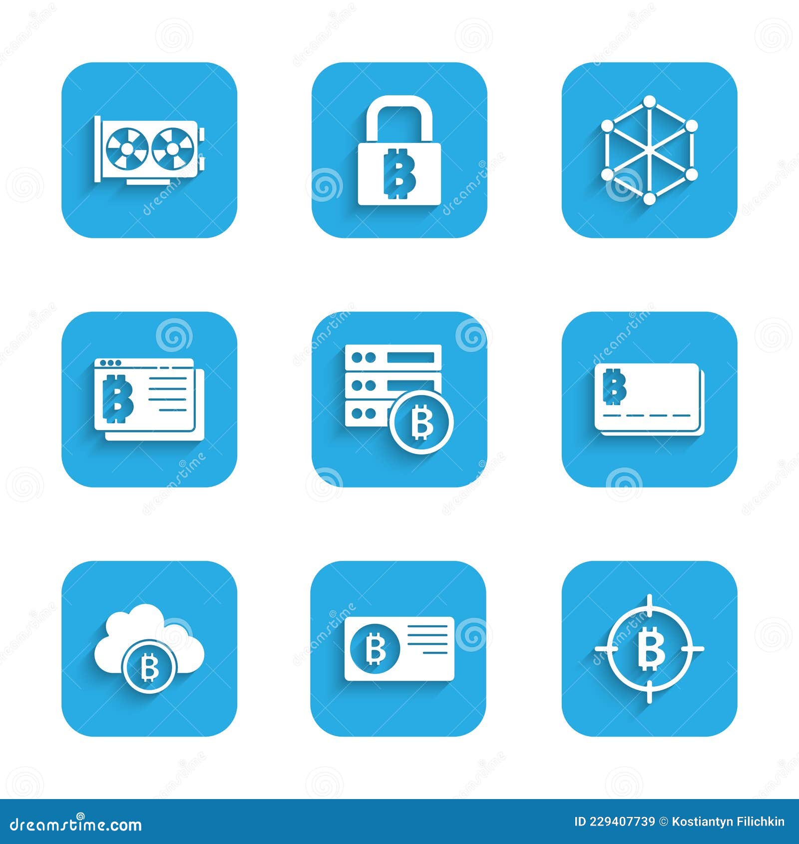 Set Server Bitcoin, Credit Card with, Bitcoin the Target, Cryptocurrency  Cloud Mining, Browser, Blockchain Technology Stock Vector - Illustration of  shadow, cryptocurrency: 229407739