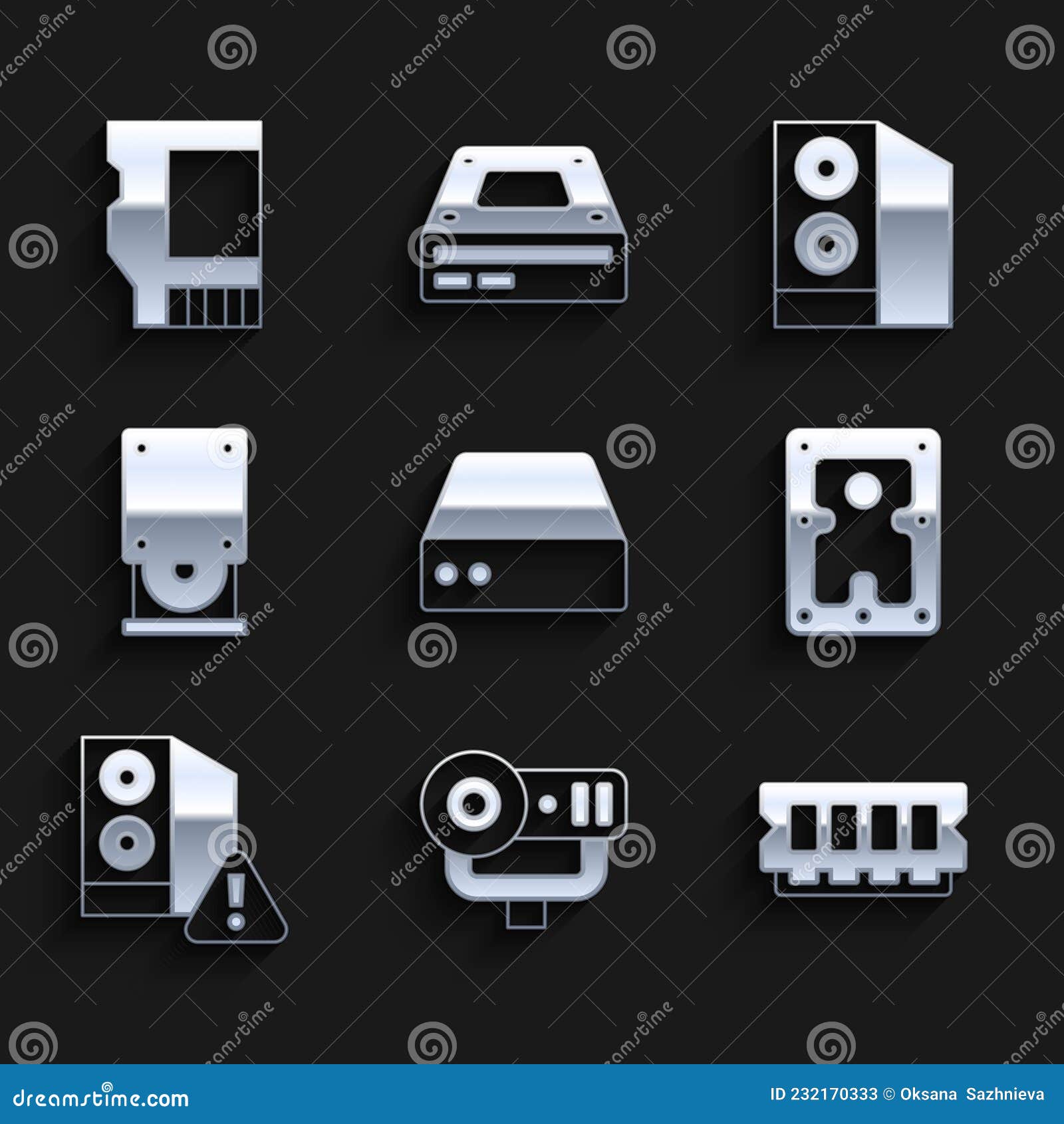 Set Server, Data, Web Hosting, Camera, RAM, Random Access Memory, Hard ...