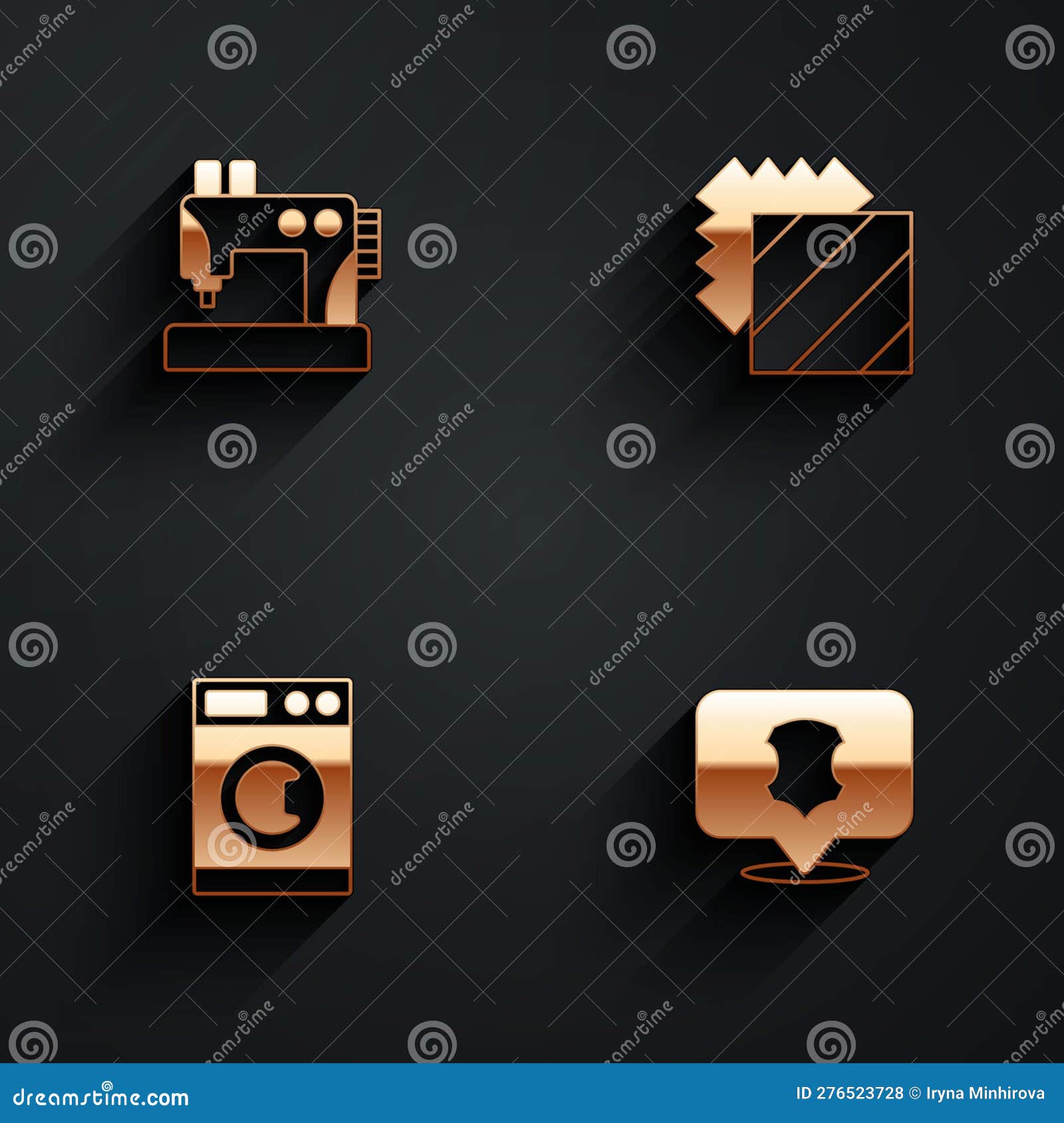 Set Sewing Machine, Layers Clothing Textile, Washer and Leather Icon