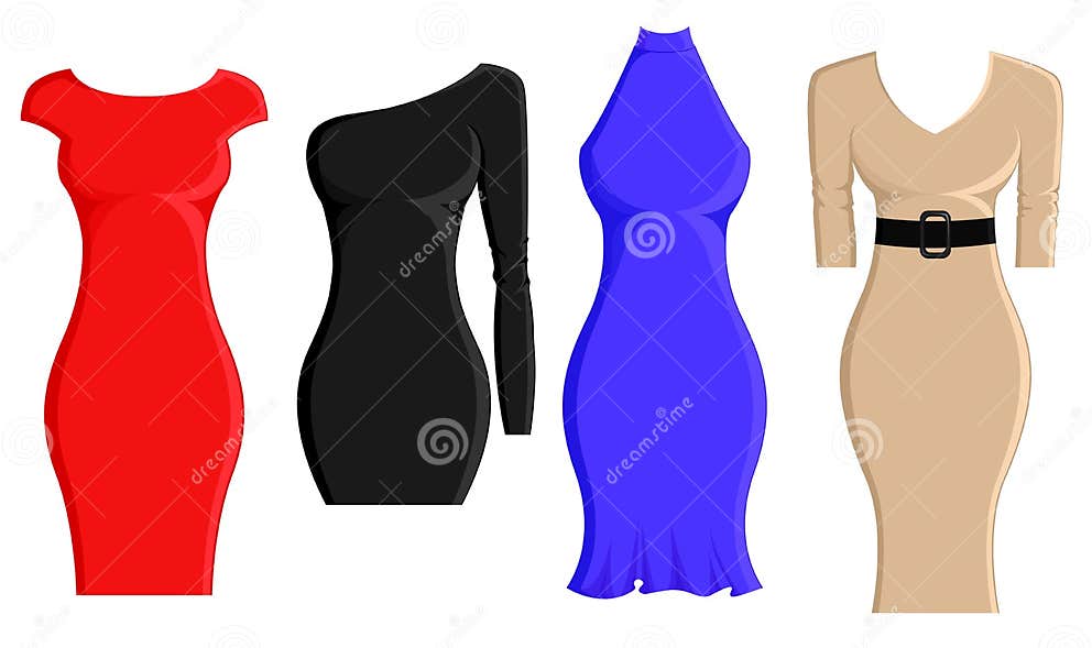 Set of sheath dresses stock vector. Illustration of garment 88759130