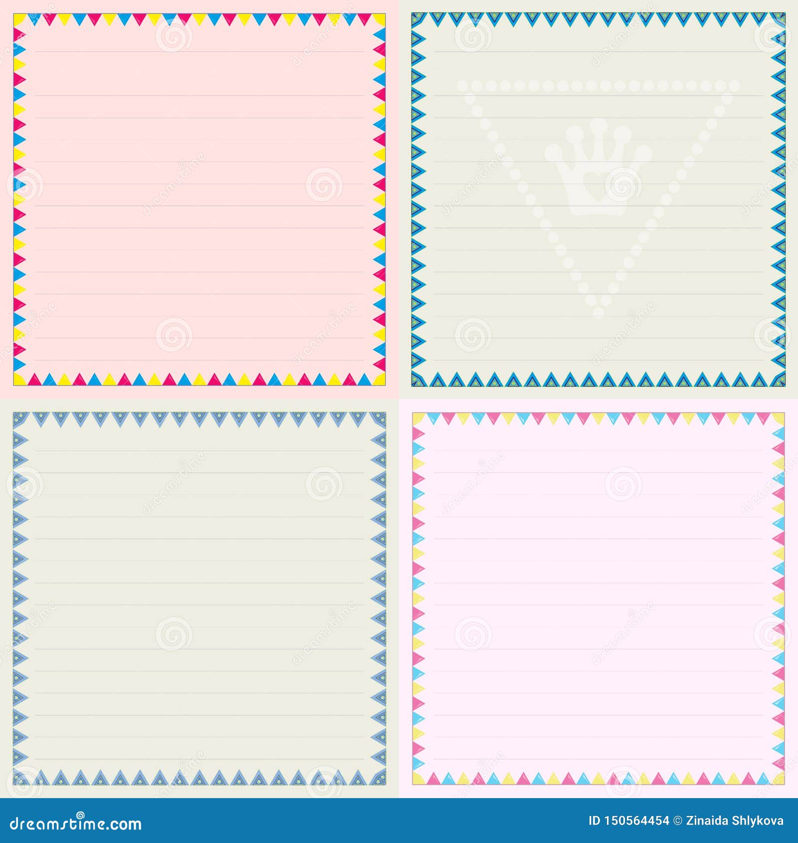 A Set of Sheets in a Box with Triangular Checkboxes, an With Regard To Blank Four Square Writing Template