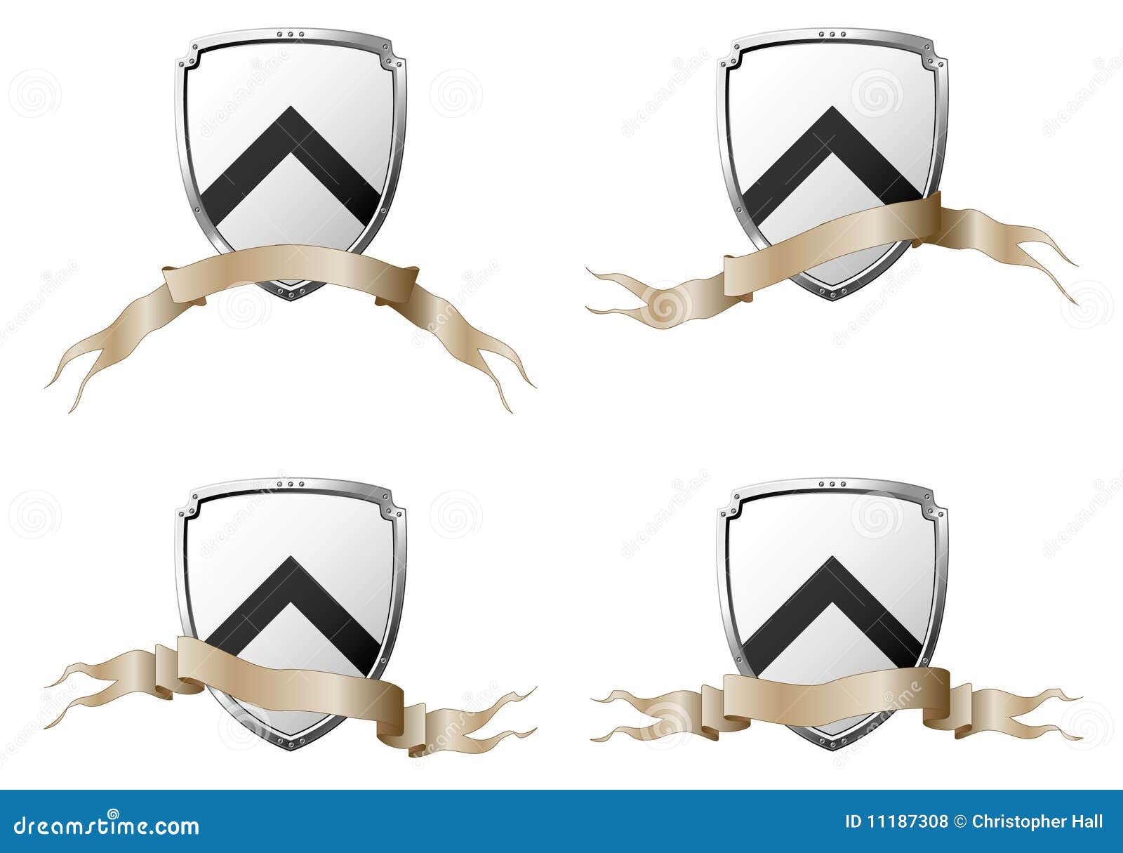 Set of Shields with Banners Stock Vector Illustration of heraldic