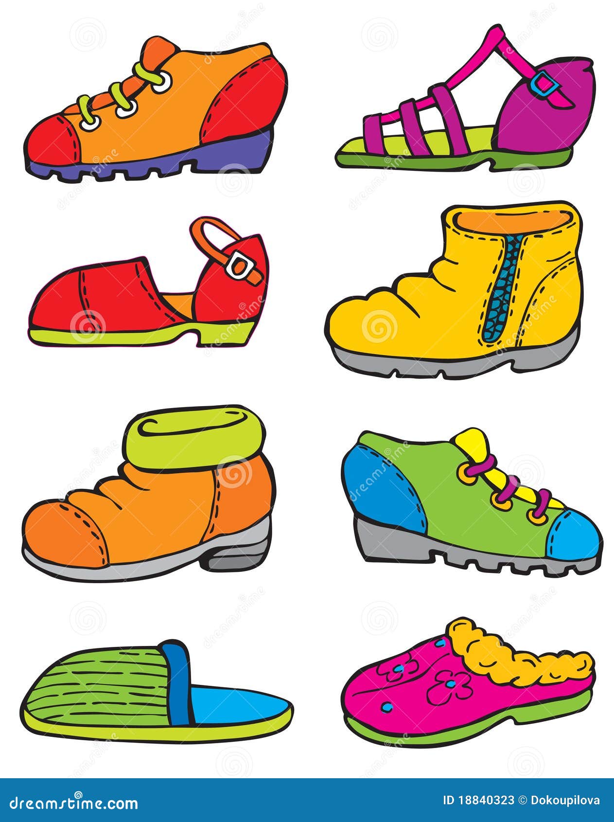 Set of Shoes_painting_vector Stock Illustration - Illustration of ...