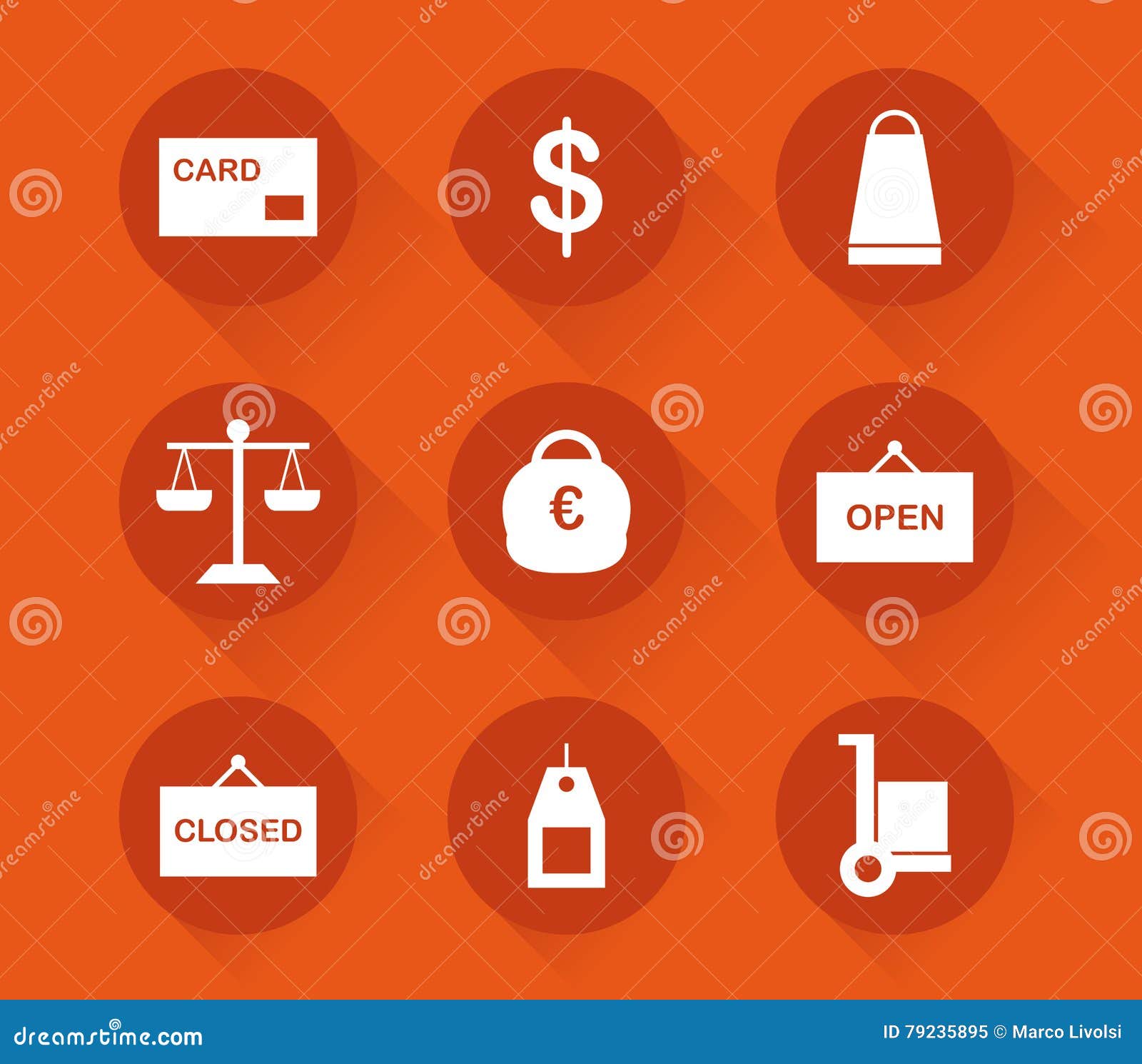 Set of shopping icons stock illustration. Illustration of retail 79235895