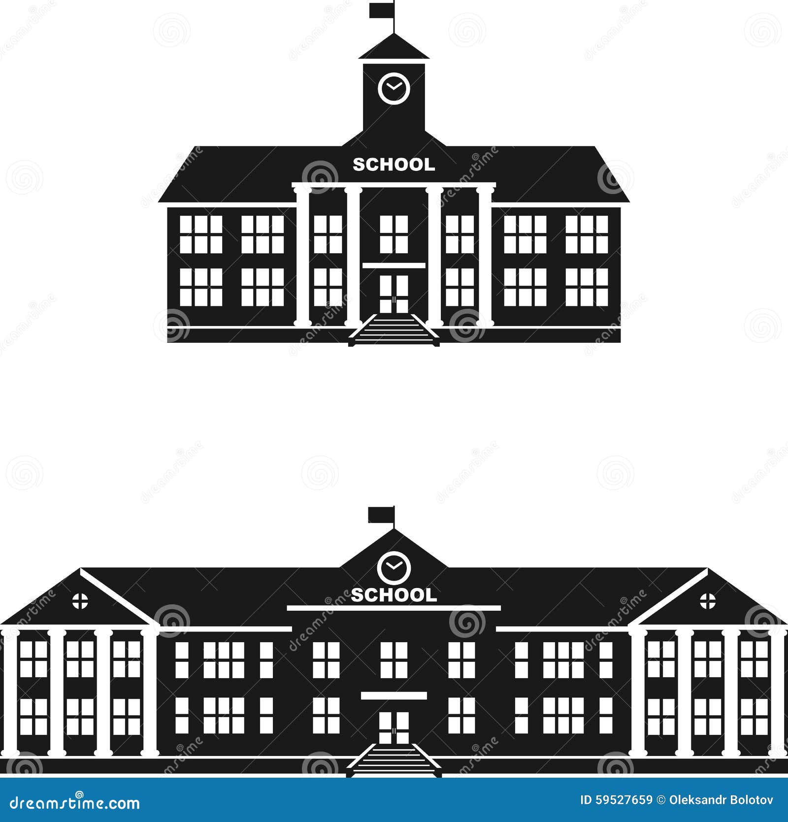 School Building Silhouette Clip Art