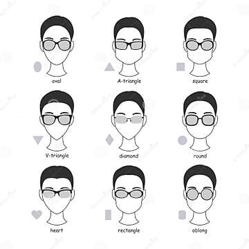 Set of Silhouettes of Various Types of Spectacle Eyeglasses Stock ...