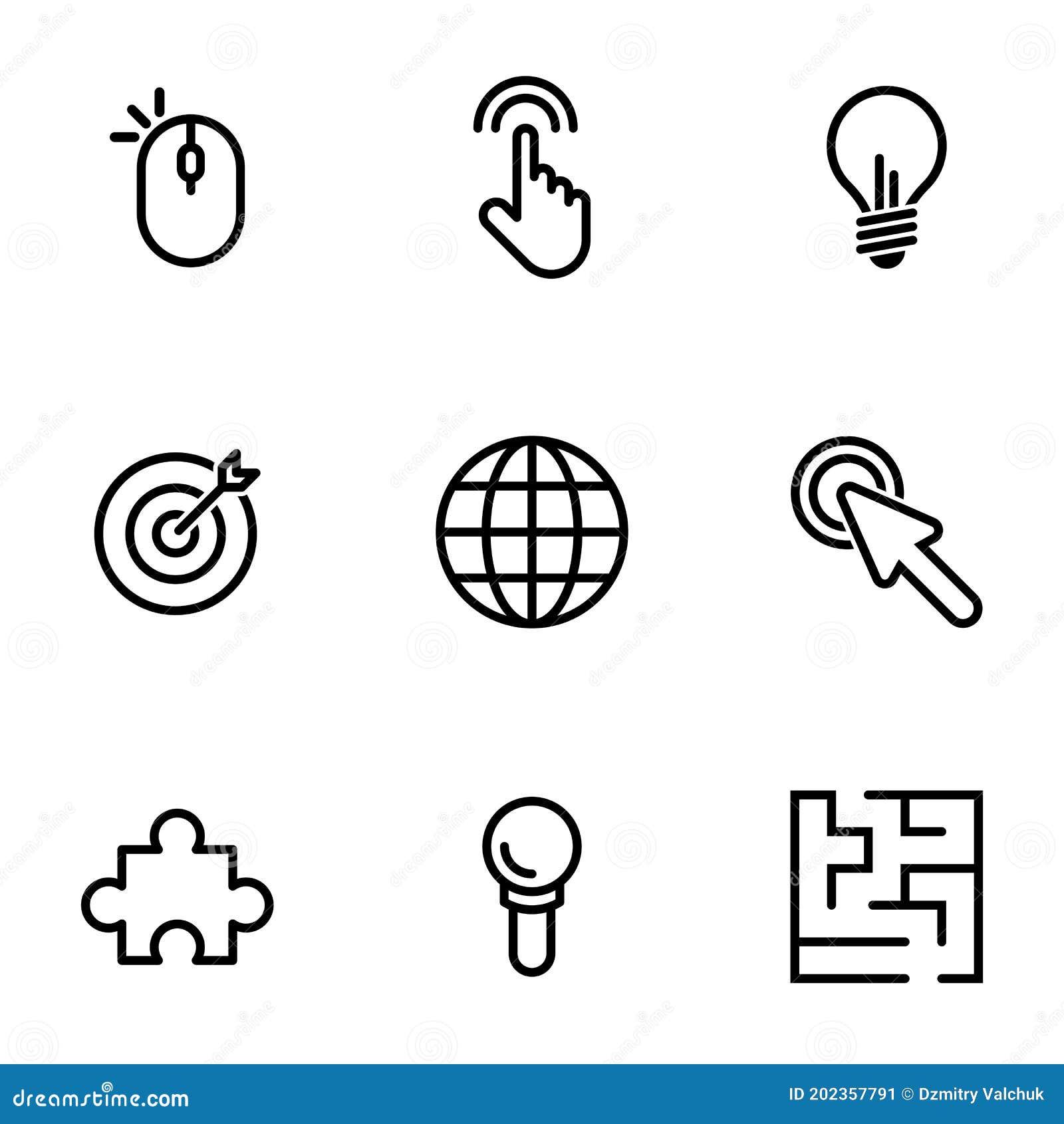 simple  icons. flat  on a theme internet, communication, creativity, purposefulness