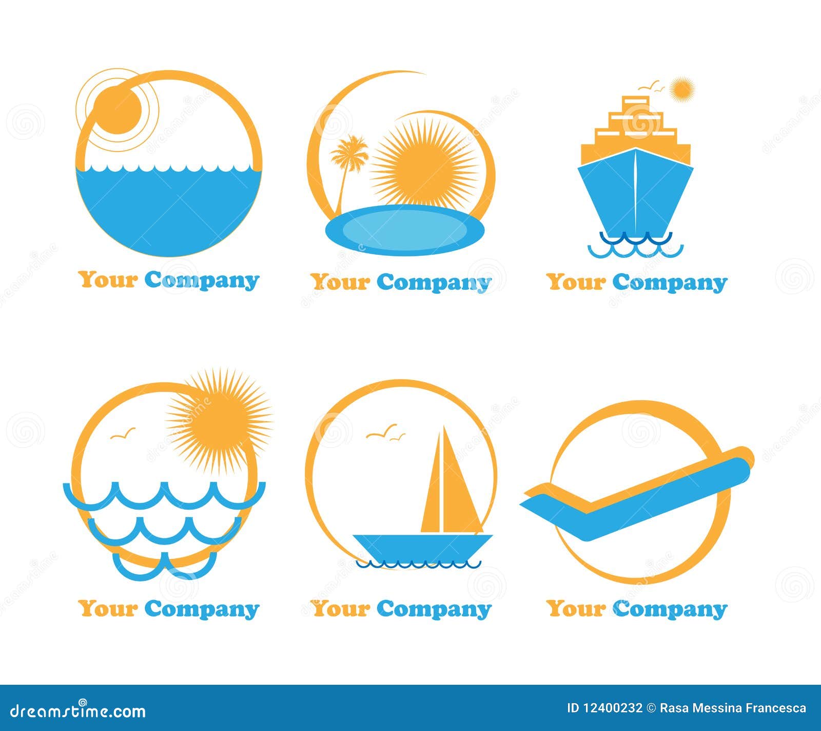Set Six Logos Travel-holiday-vacation Vector Illustration ...