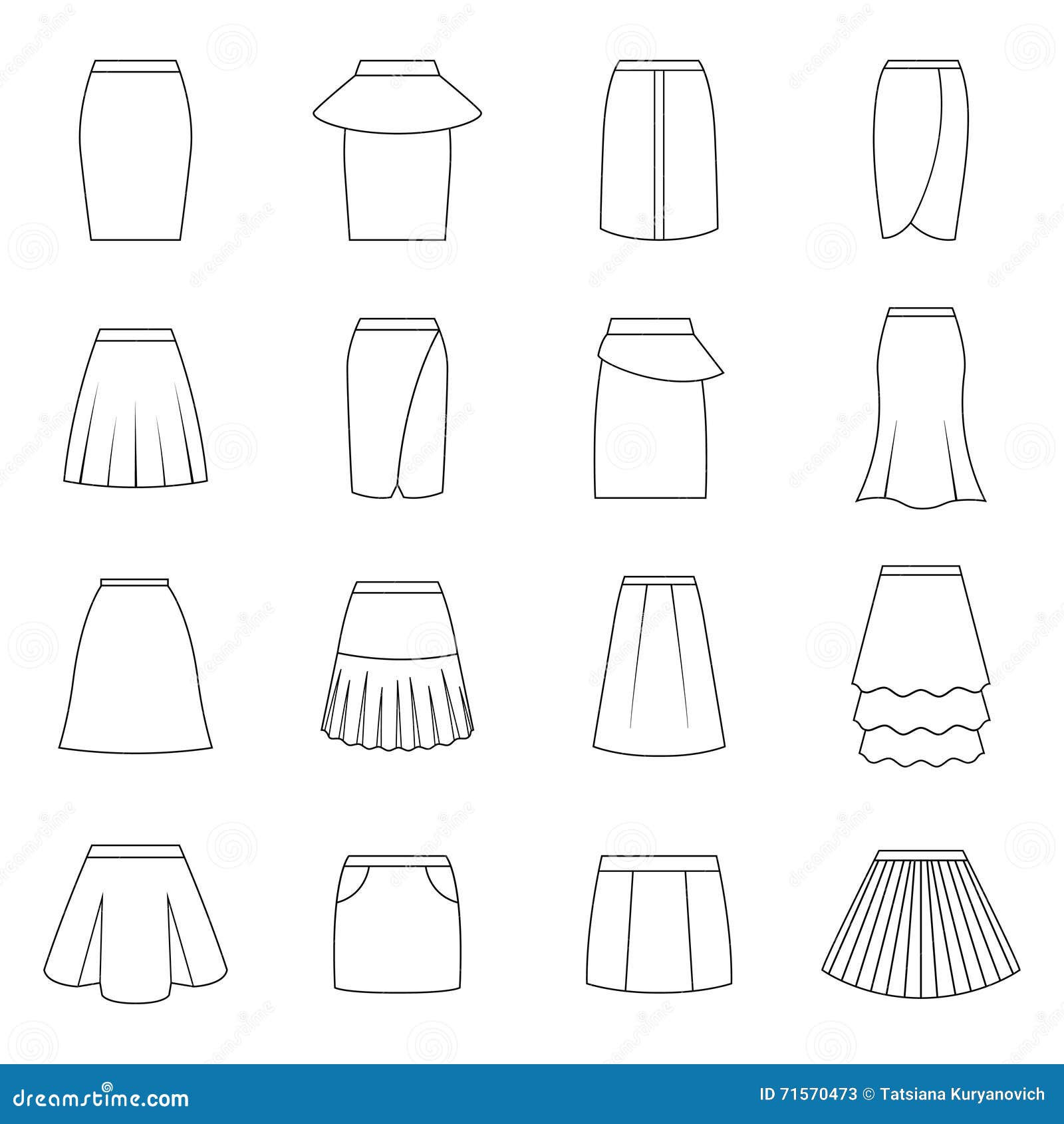 Set of Skirts, Illustration Stock Vector - Illustration of collection ...