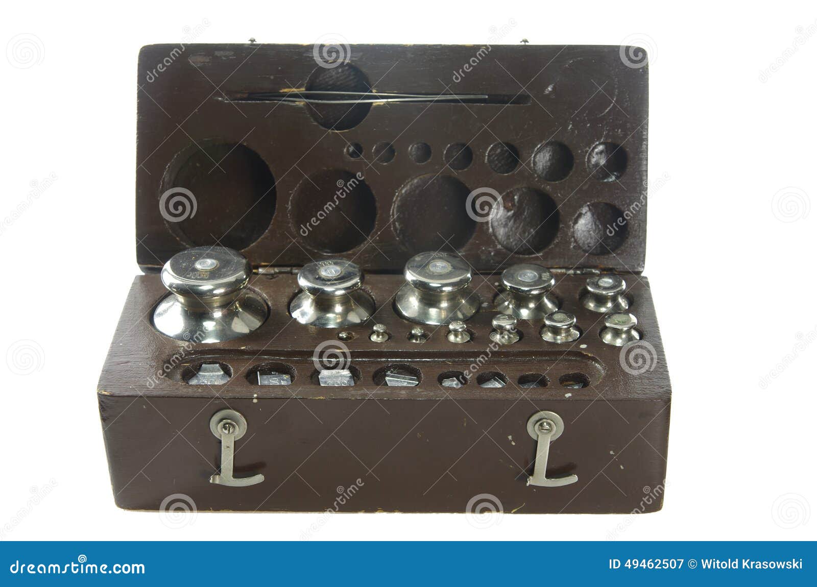 Set of small weights stock image. Image of ancient, white 49462507