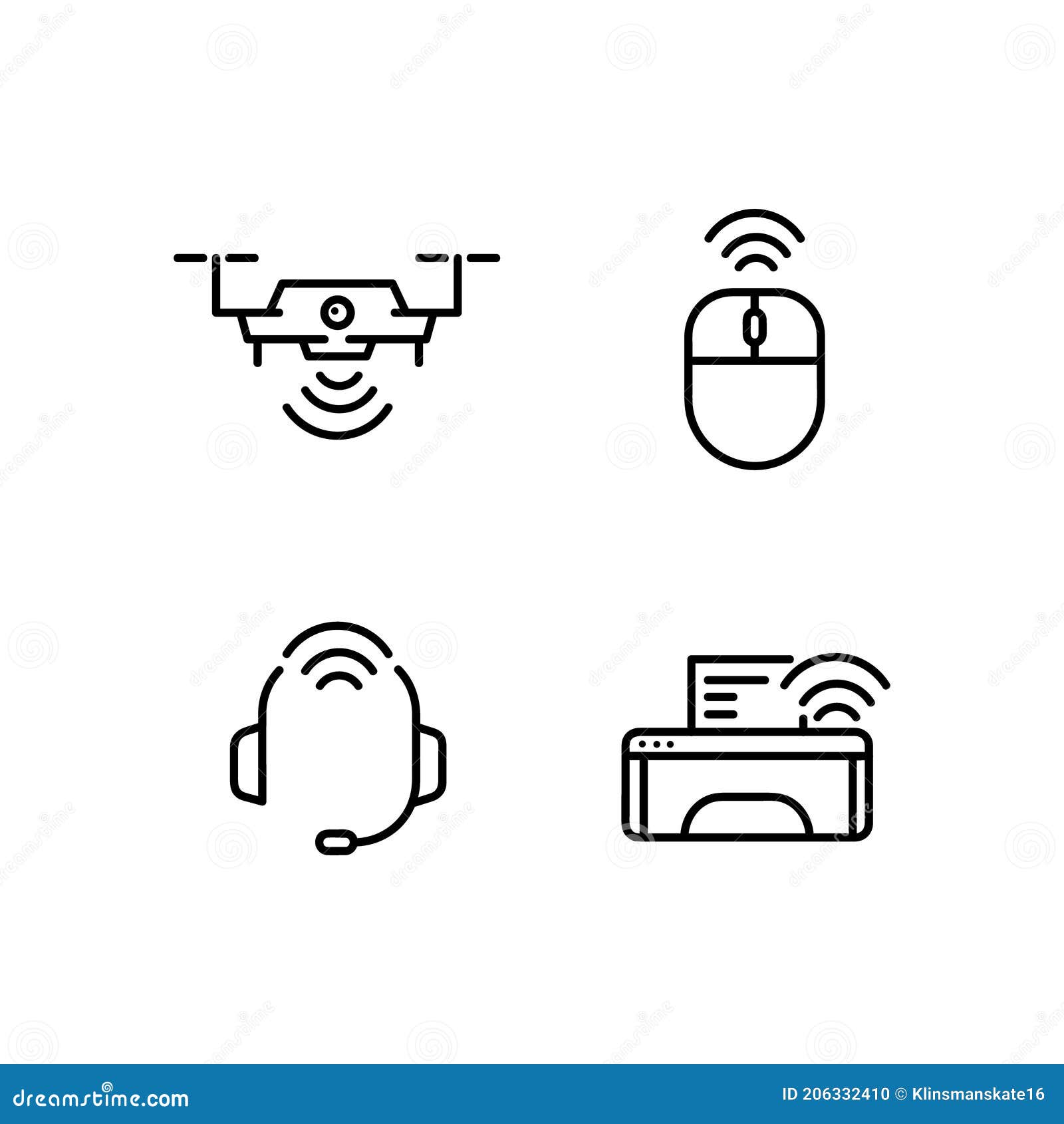 Set of Smart Device Icons Design Vector Stock Illustration