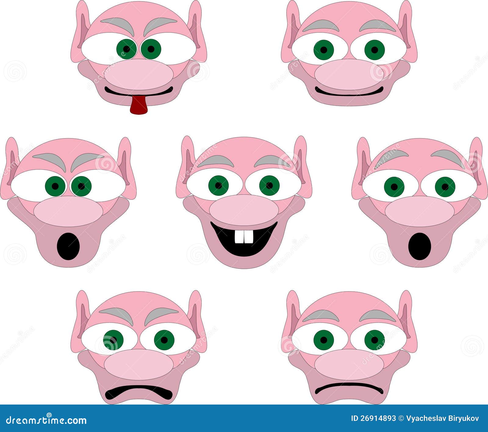 Set of Smiles of House Brownie Stock Vector - Illustration of brownie ...
