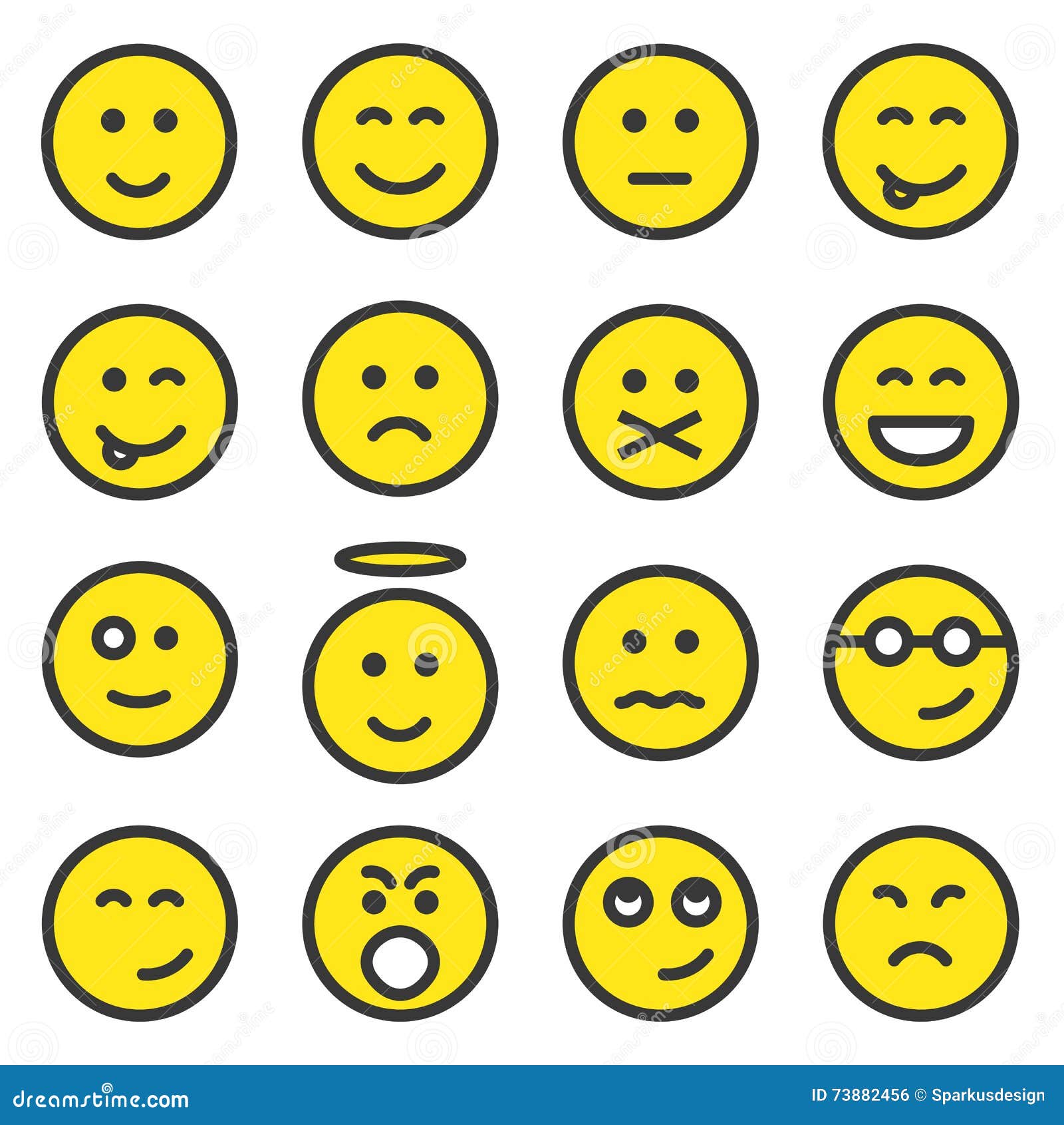 Vector SET-81 Social Media Avatar Emoticon Smiley Emoji Ícone