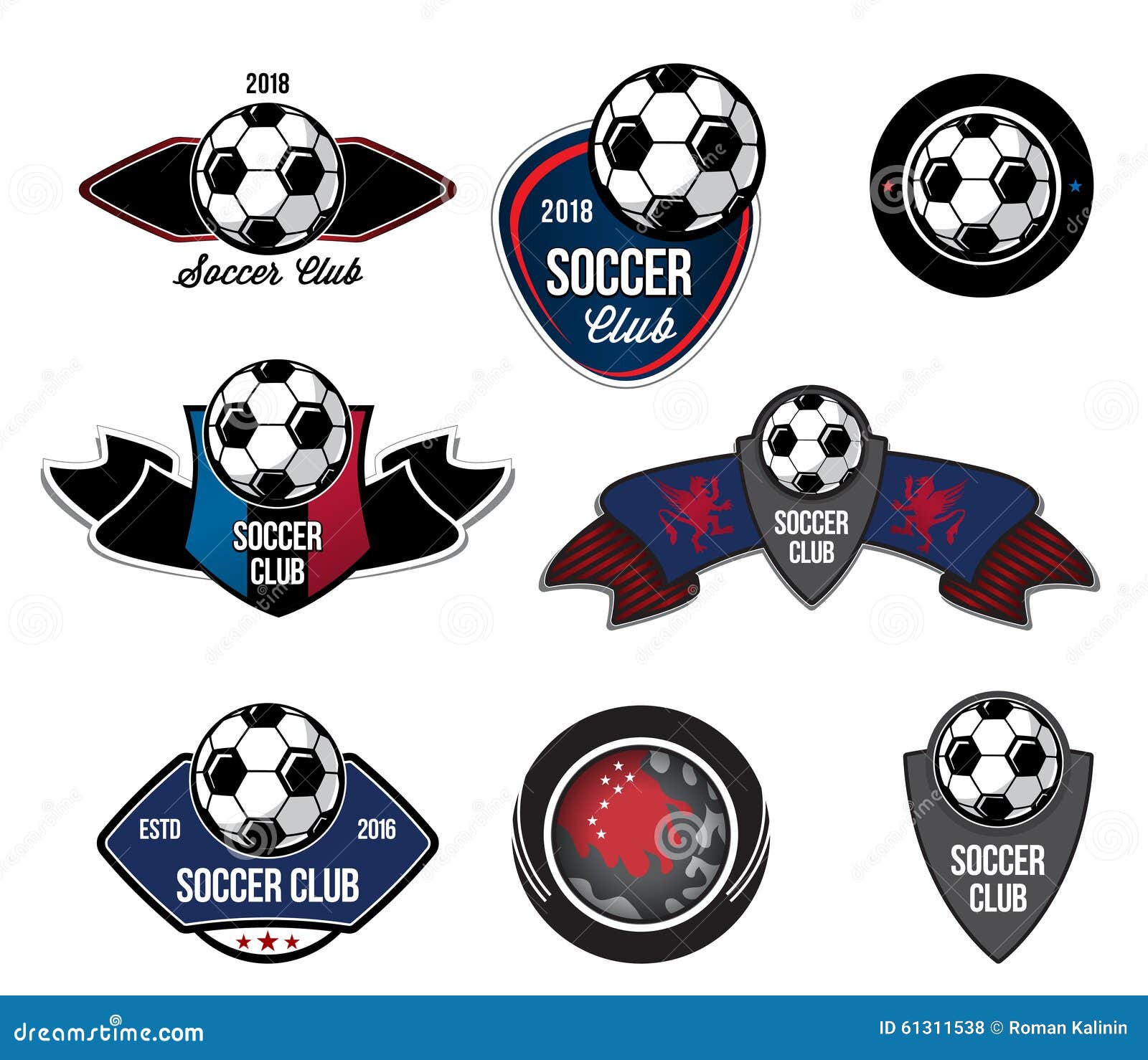 Set of Soccer Kit or Football Jersey Template for Football Club. Flat  Football Logo on Blue Label Stock Vector - Illustration of jersey, crest:  86528799