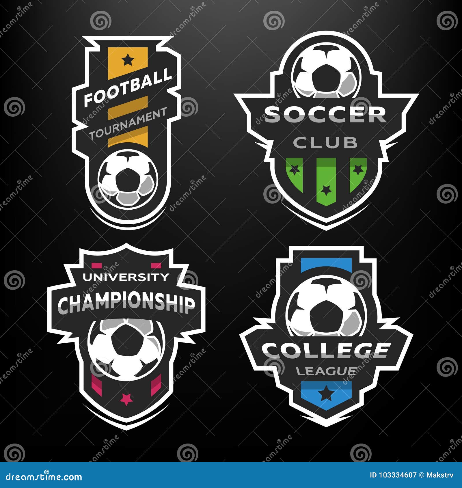 set of soccer football logo, emblem.