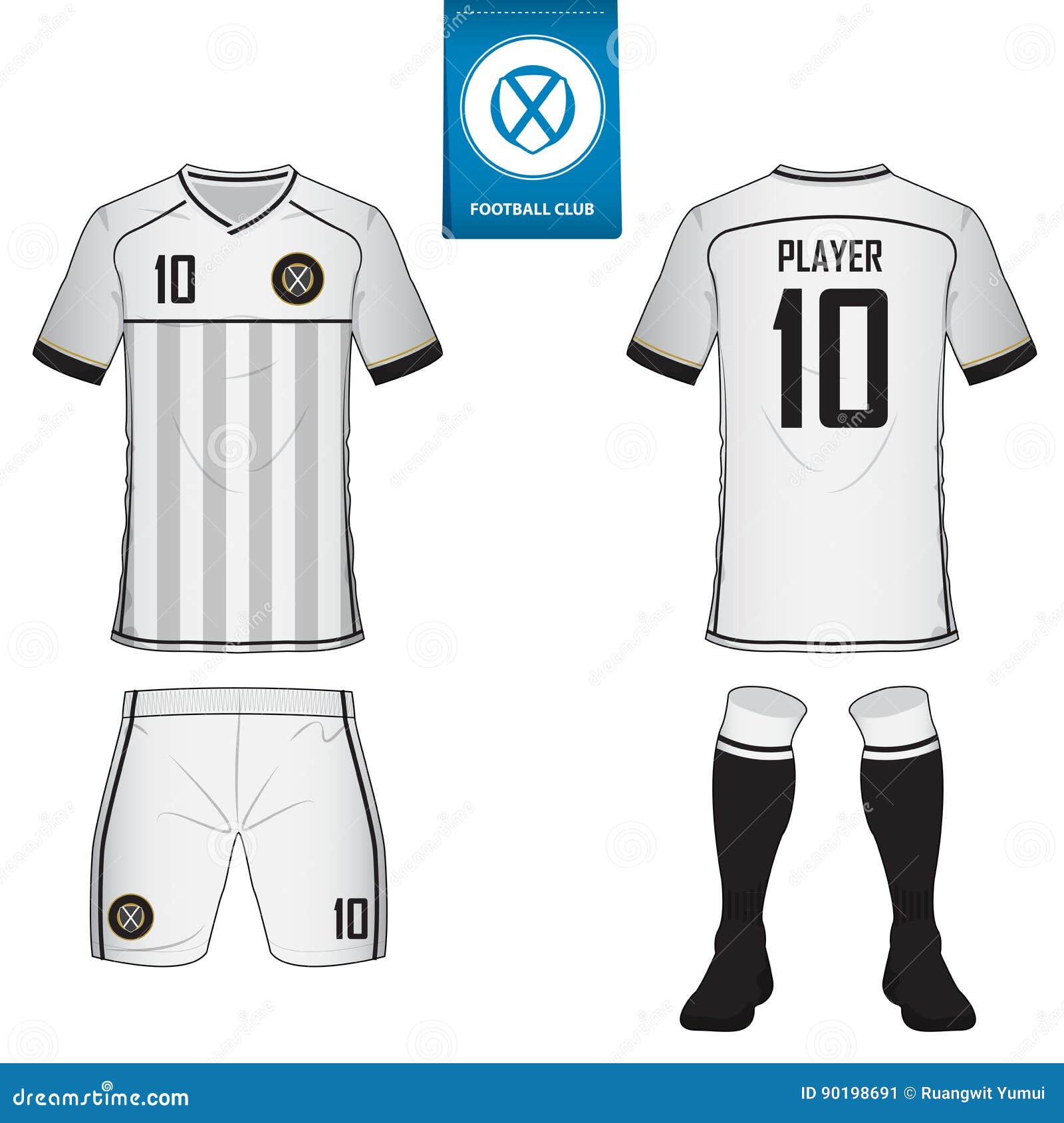 Set of Soccer Kit or Football Jersey Template. Flat Football Logo ...