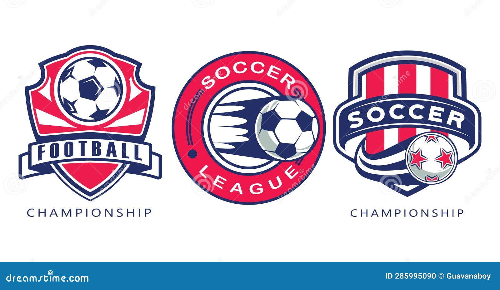 Set of Soccer Logo Template. Football Logo Emblem Stock Vector
