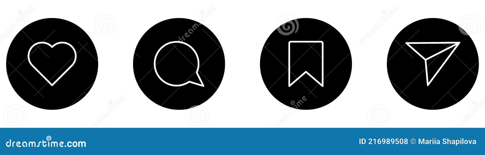 Set of social media icons stock illustration. Illustration of love ...