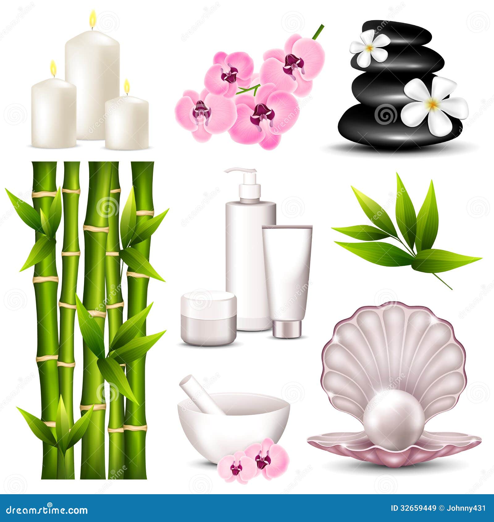 Download Set of spa icons stock vector. Illustration of orchid ...