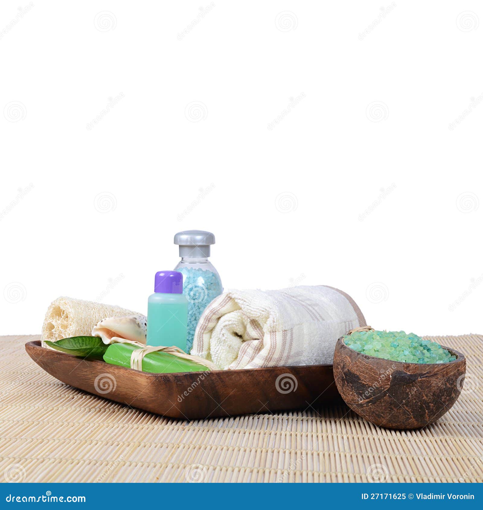 Set for Spaprocedures on Bamboo Rug Stock Image Image of luxury