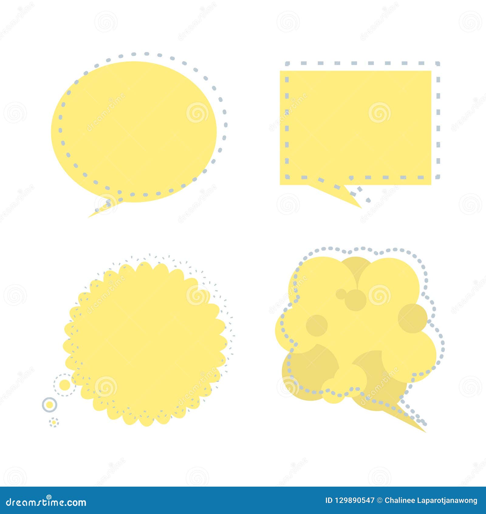 Set Of Speech Bubble Balloon Think Speak Talk Template Art Flat Set Of Speech Bubble Balloon Think Speak Talk Template Art Flat