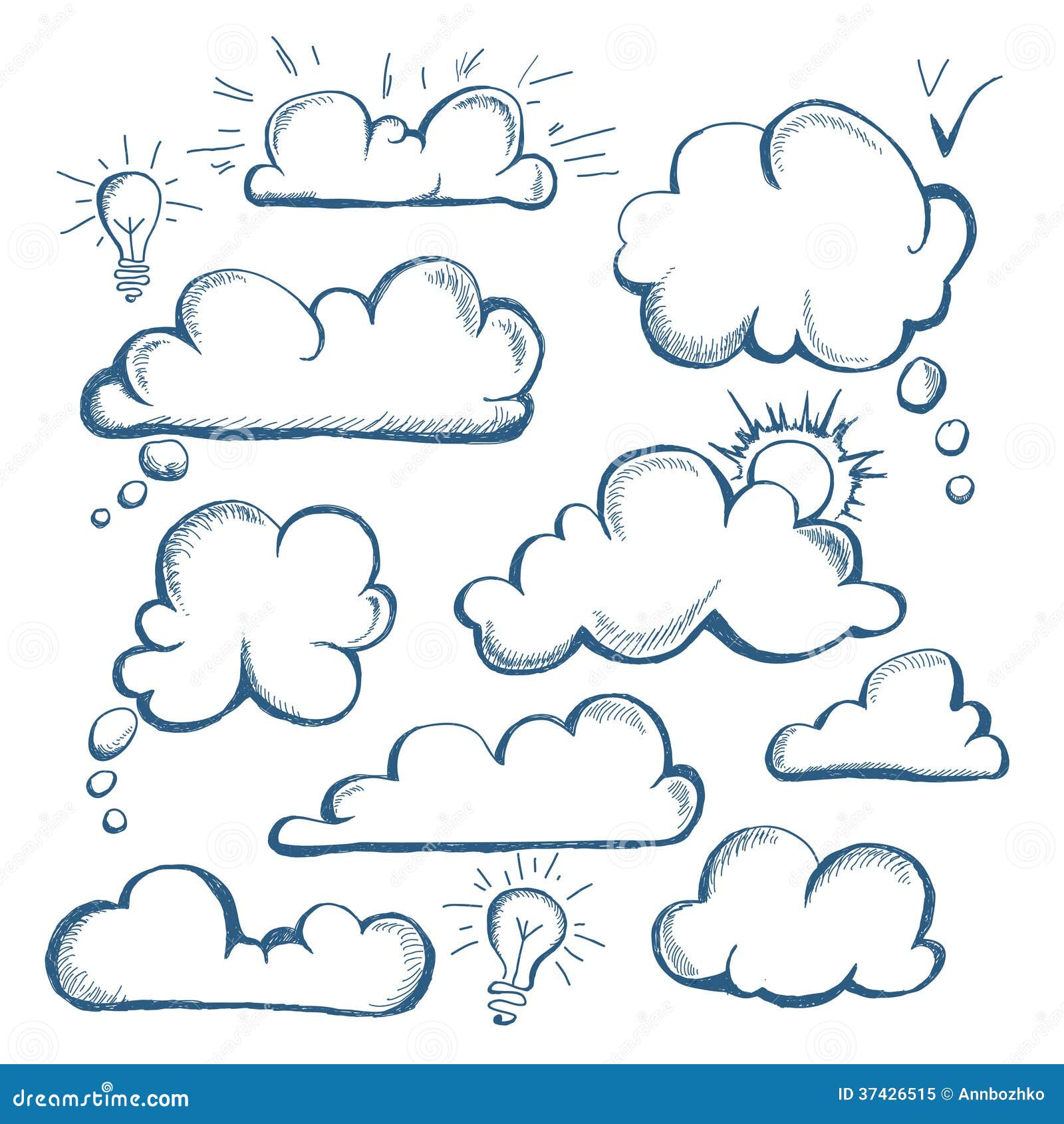 Set of Speech Bubble. Cloud Stock Vector Illustration of chat