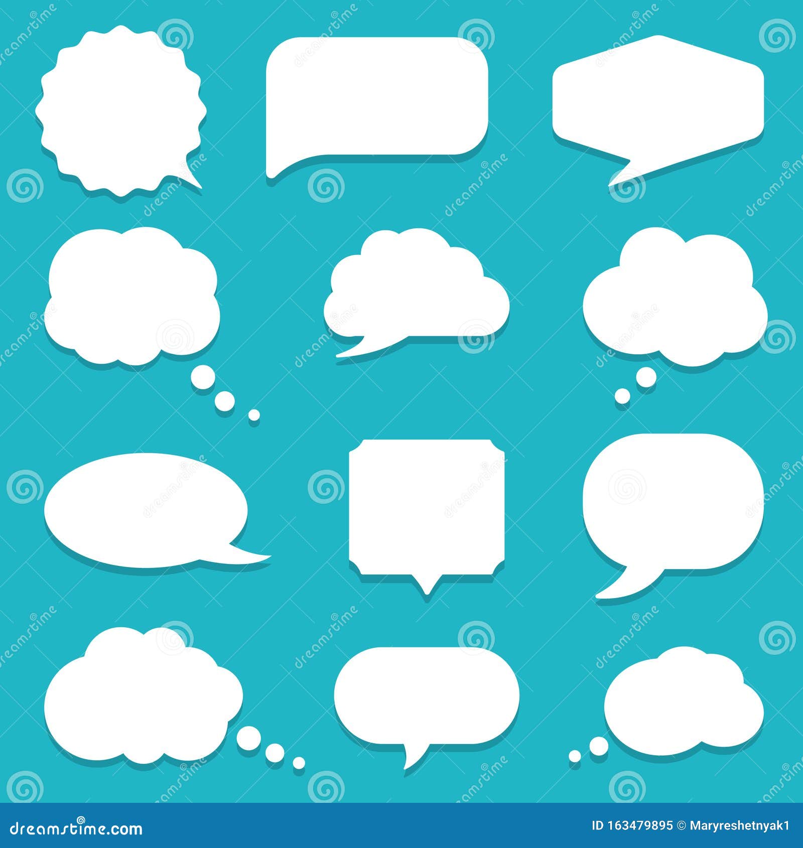 set of speech bubble, textbox cloud of chat for comment, post, comic. dialog box icon, message template. different  of empty