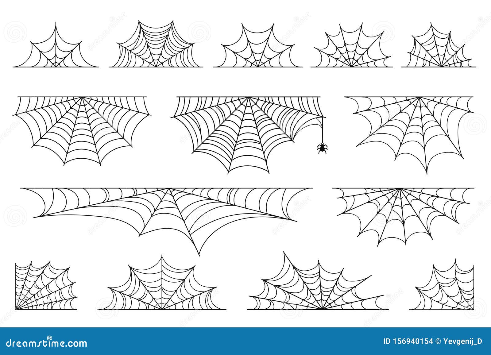 set of spider web for halloween. halloween cobweb, frames and borders, scary s for decoration