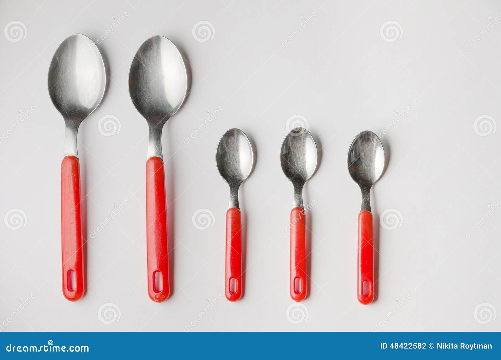 Set of spoons stock photo. Image of color, group, isolated 48422582