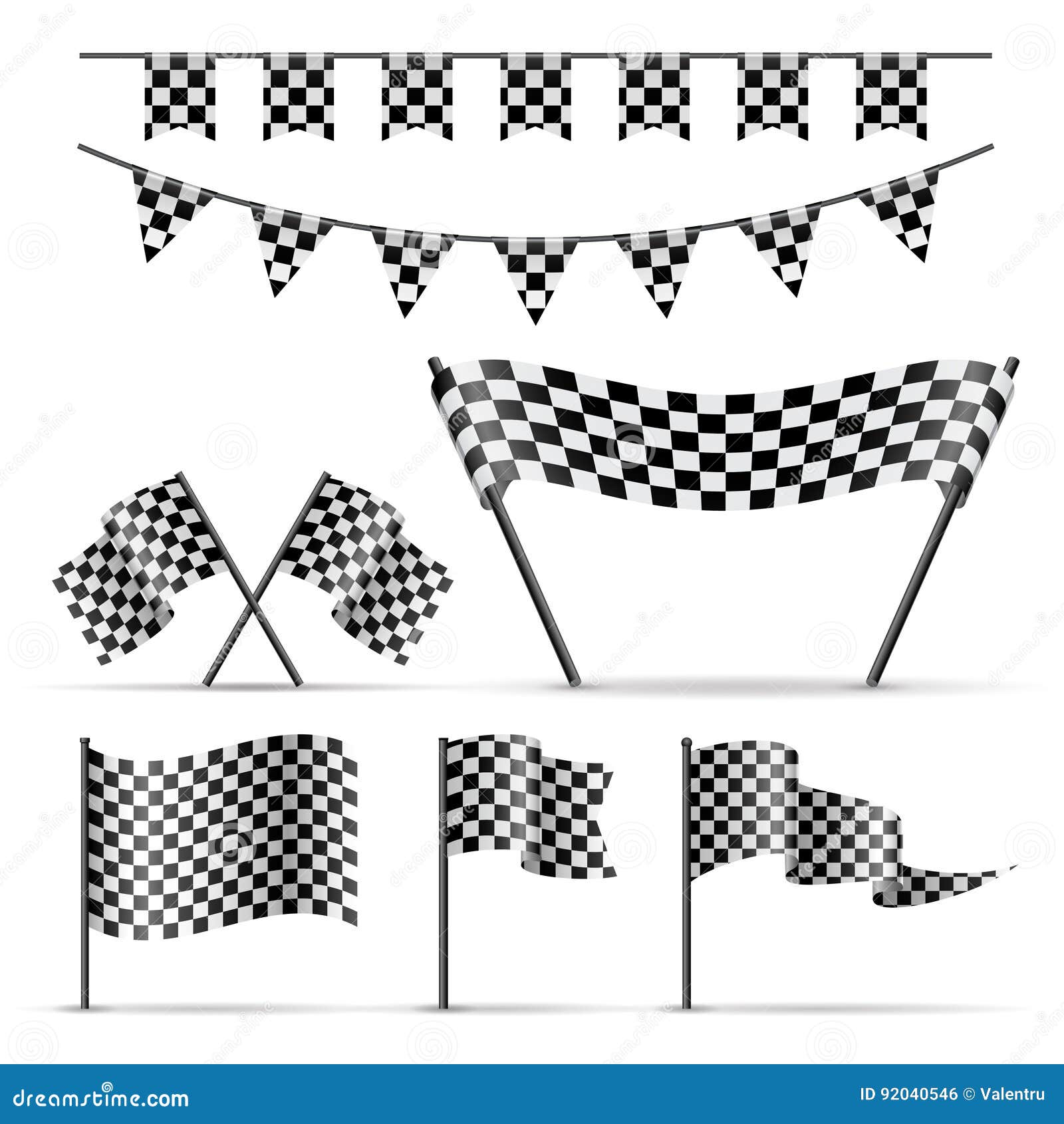 Download Set Of Sport Checkered Flags Stock Vector - Illustration ...