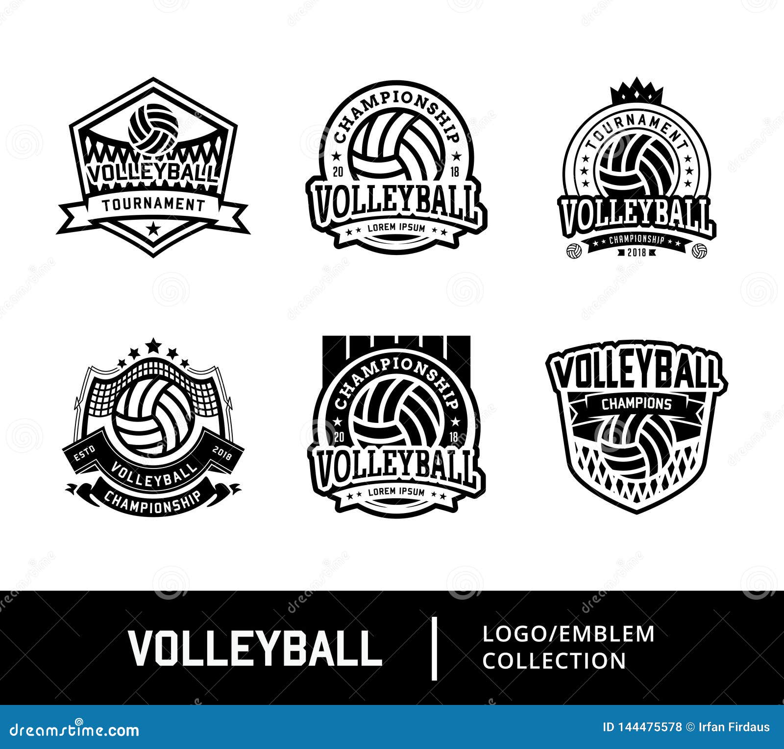 Set of Sport Volley Logo stock vector. Illustration of shield - 144475578